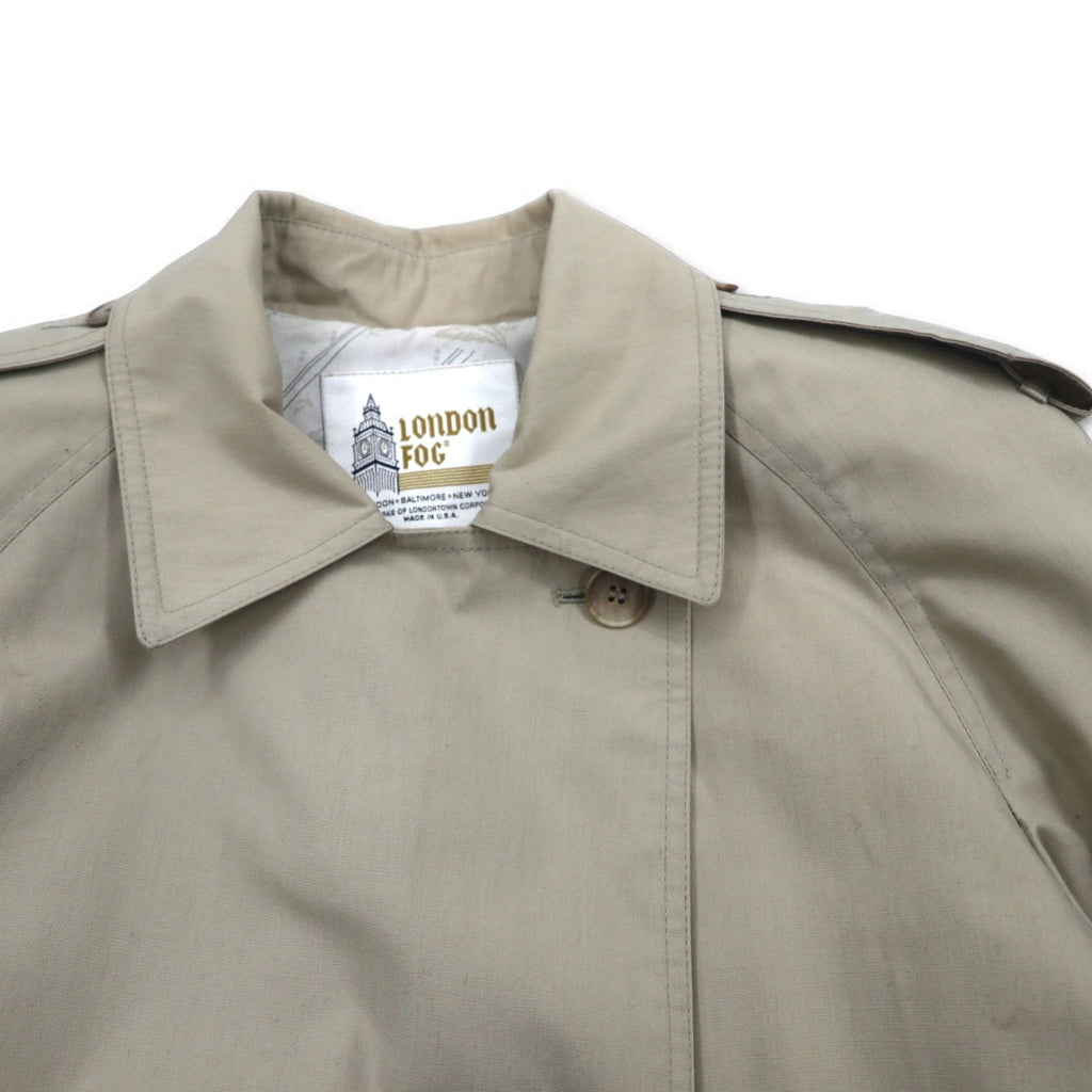 LONDON FOG Anni '90 Trench Coat Made in USA XL Beige Poliestere Cotone Fodera floreale