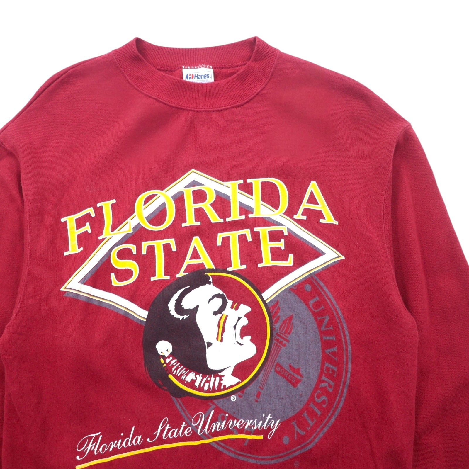Hanes Made in USA anni '90 Felpa con stampa college XL bordeaux cotone FLORIDA STATE
