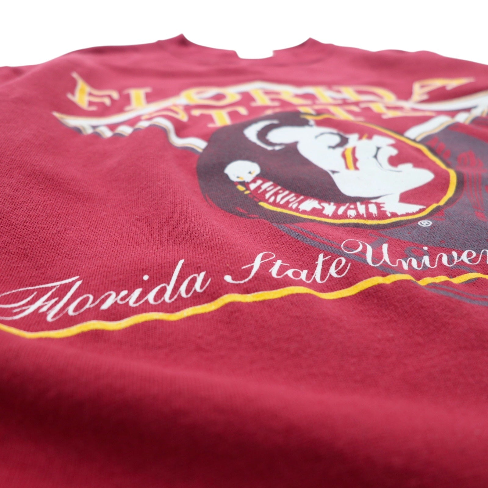 Hanes Made in USA anni '90 Felpa con stampa college XL bordeaux cotone FLORIDA STATE