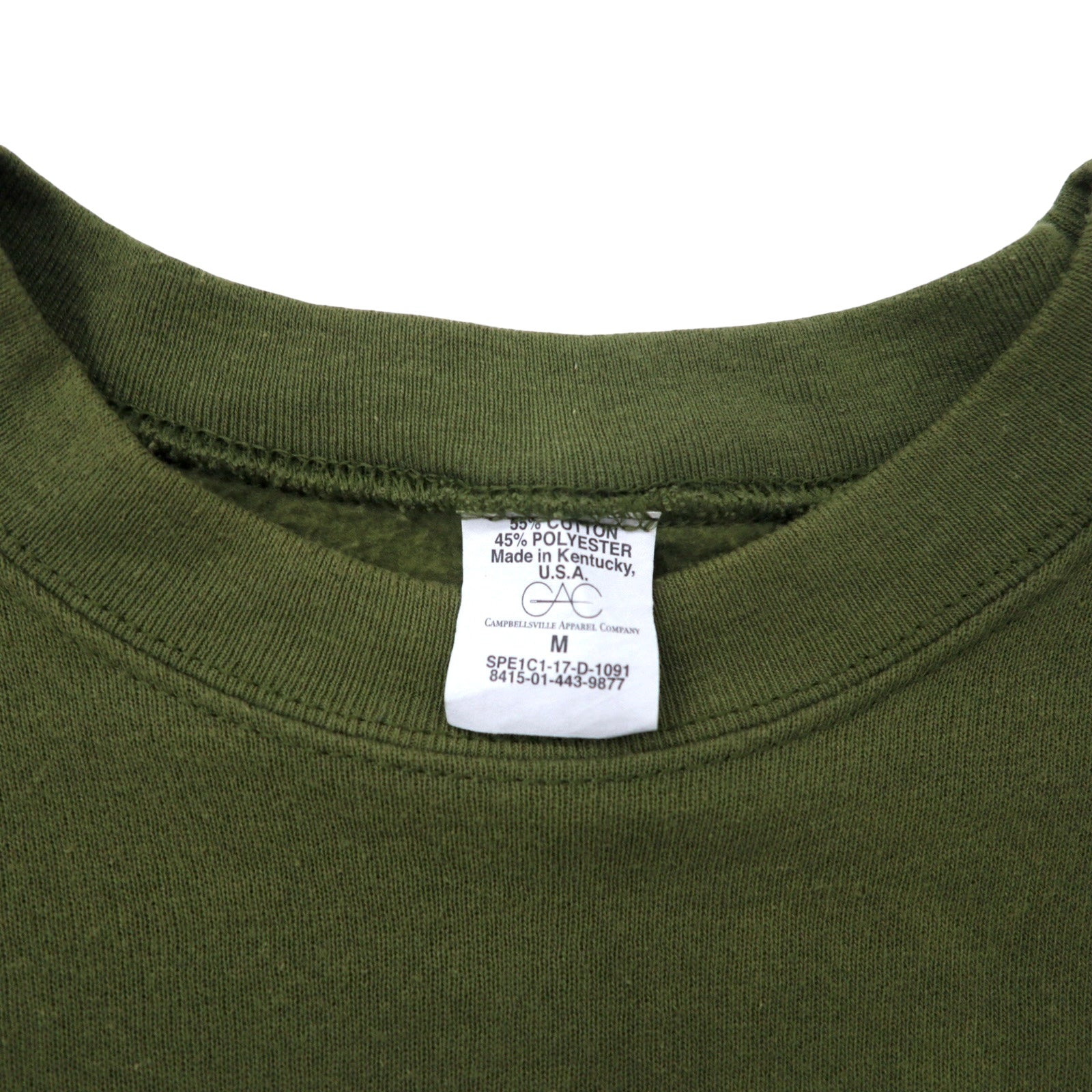 USA製 USMC 米軍 トレーニング スウェット M カーキ コットン 裏起毛 ミリタリー 8415-01-443-9877 CAMPBELLSVILLE APPAREL COMPANY