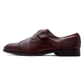 SAGRIPANTI Scarpe Monk Strap Straight Tip da Uomo, 27 cm, Marroni, in Pelle, Made in Italy
