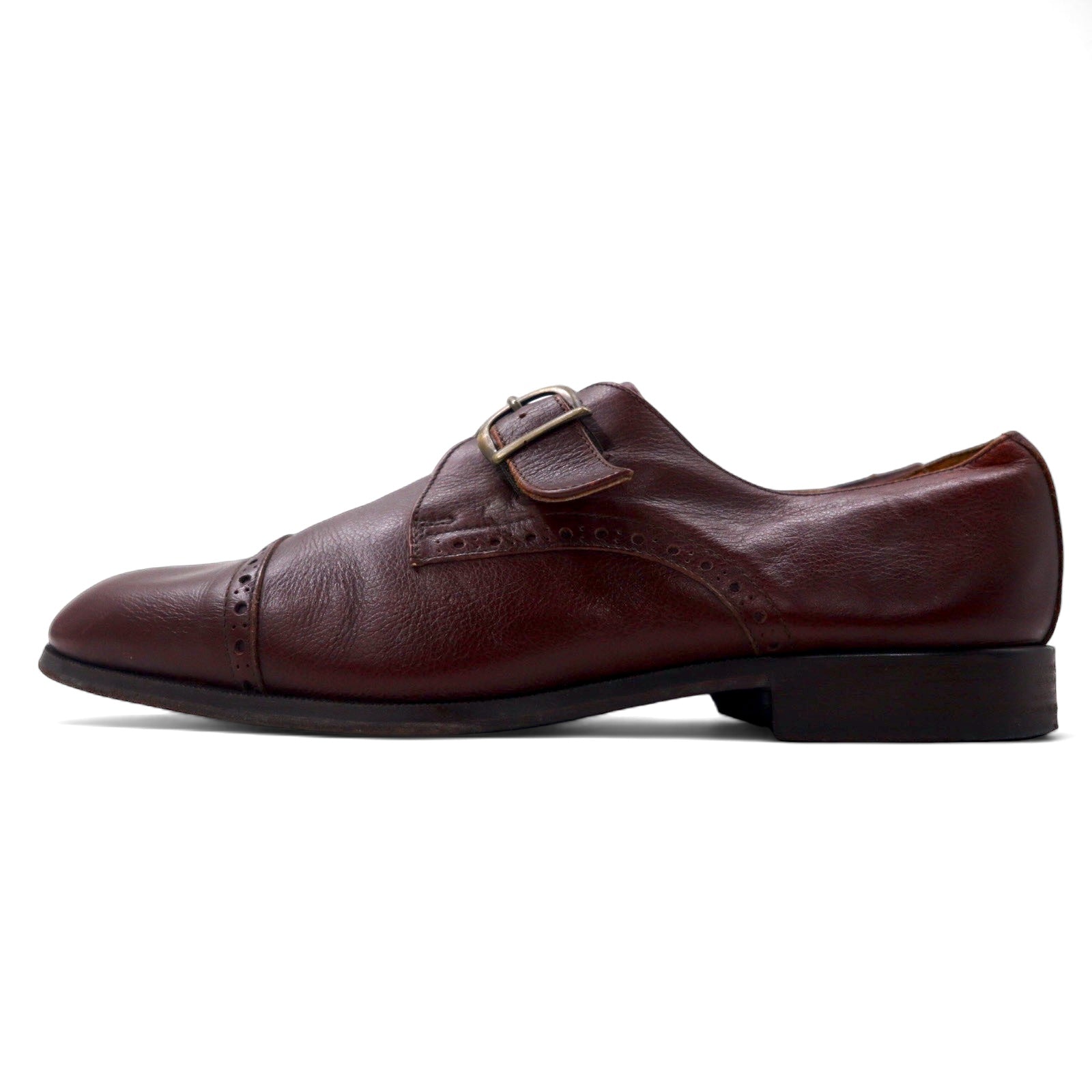 SAGRIPANTI Scarpe Monk Strap Straight Tip da Uomo, 27 cm, Marroni, in Pelle, Made in Italy