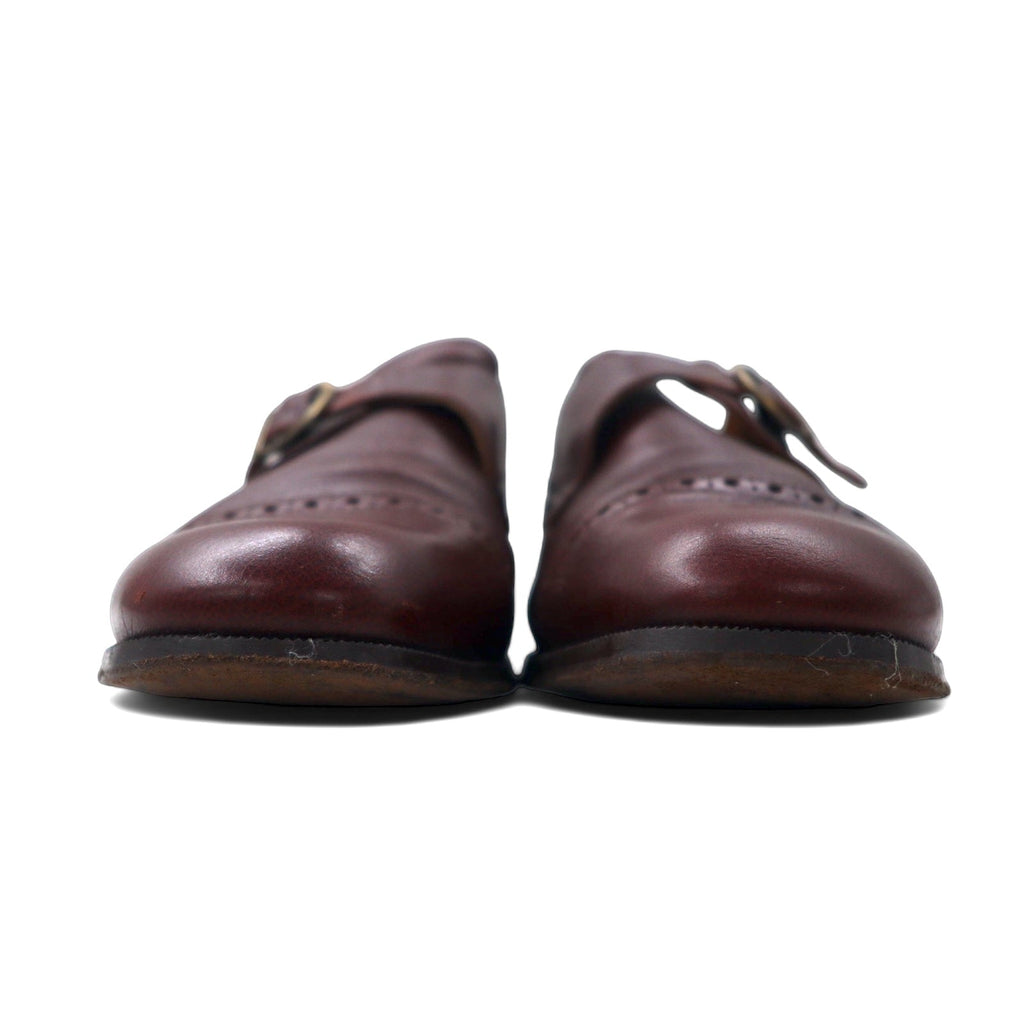 SAGRIPANTI Scarpe Monk Strap Straight Tip da Uomo, 27 cm, Marroni, in Pelle, Made in Italy