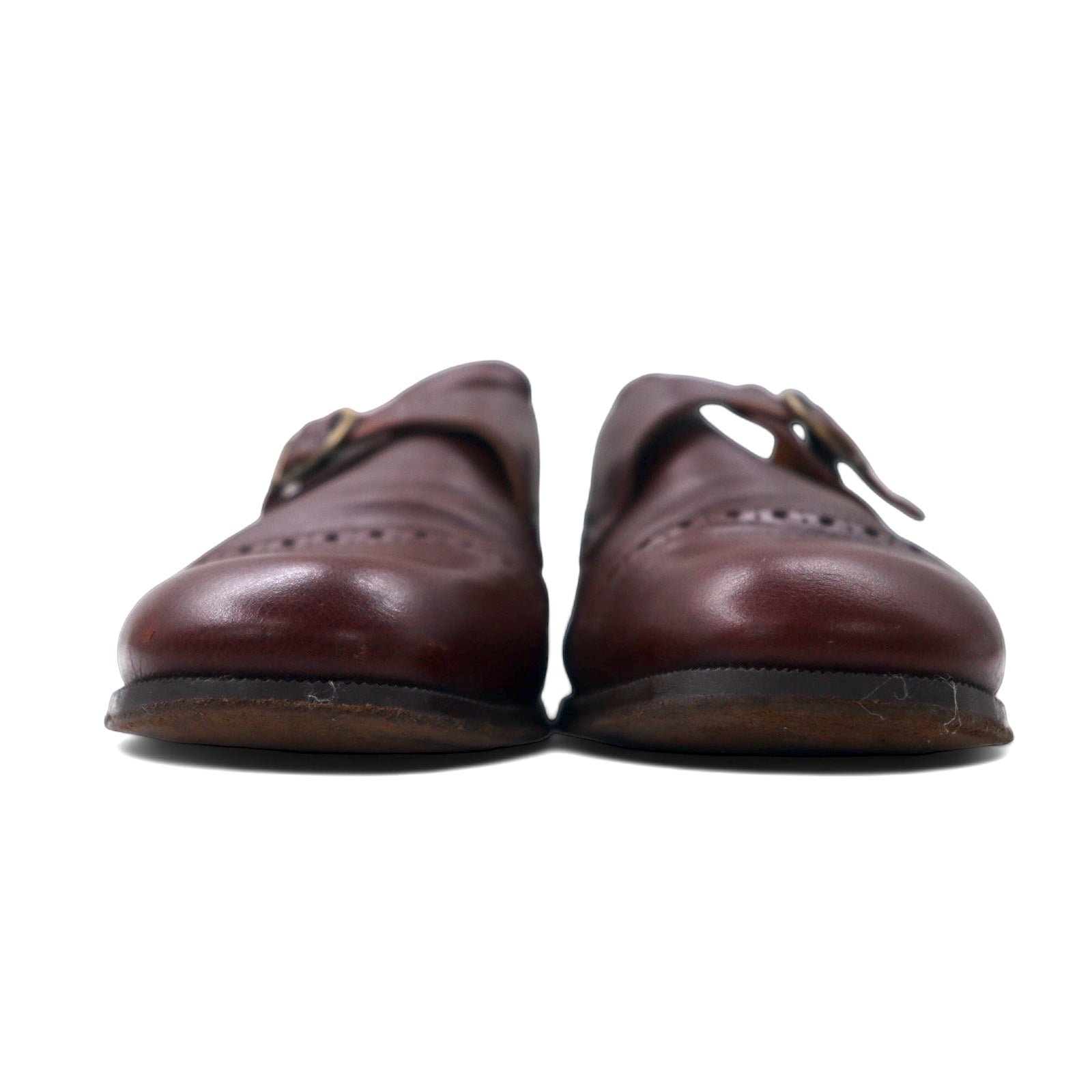 SAGRIPANTI Scarpe Monk Strap Straight Tip da Uomo, 27 cm, Marroni, in Pelle, Made in Italy