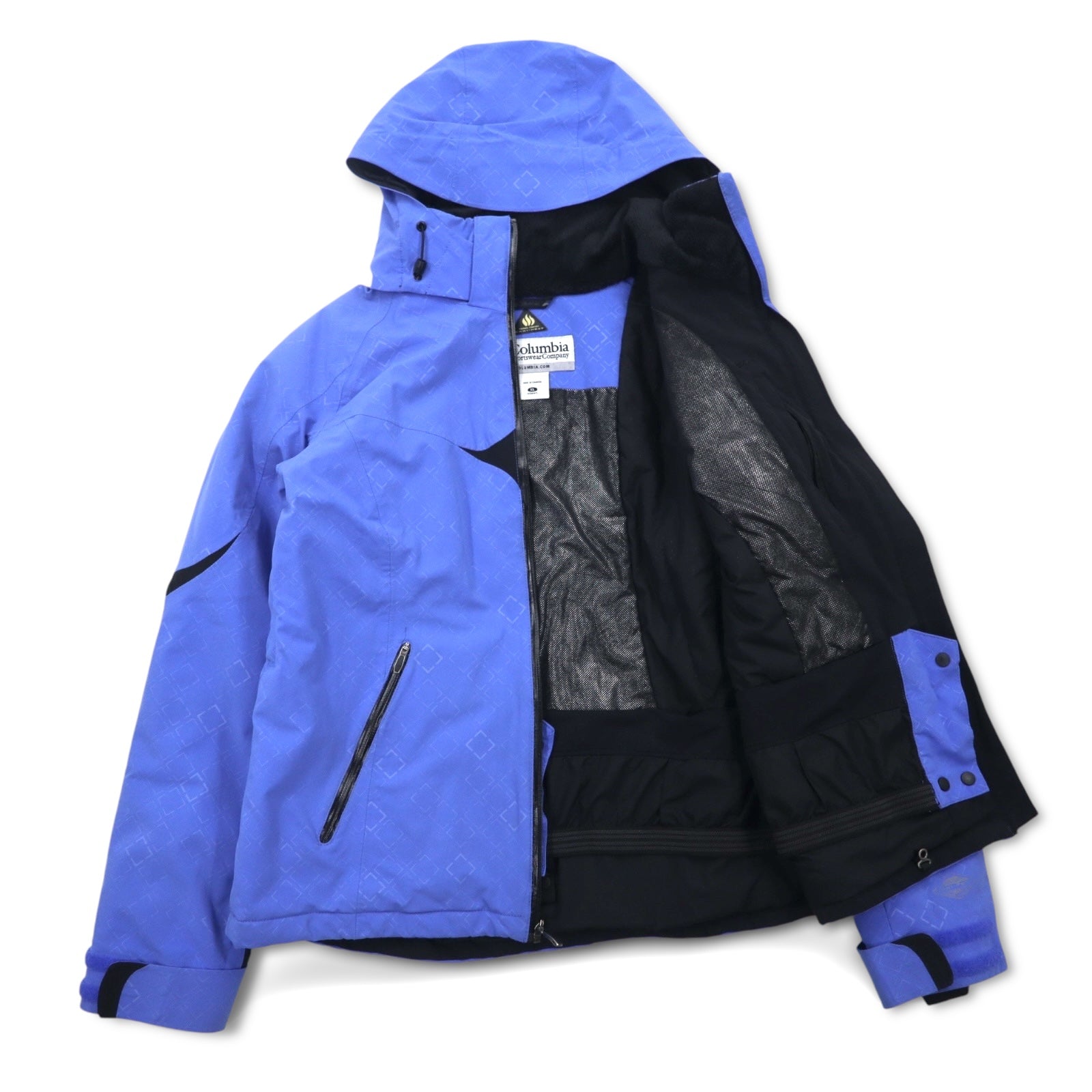 Columbia Titanium OMNI-HEAT OMNI-TECH Mountain Parka XL Blu Nylon Impermeabile Cappuccio rimovibile Heli-Honey Jacket SL4013