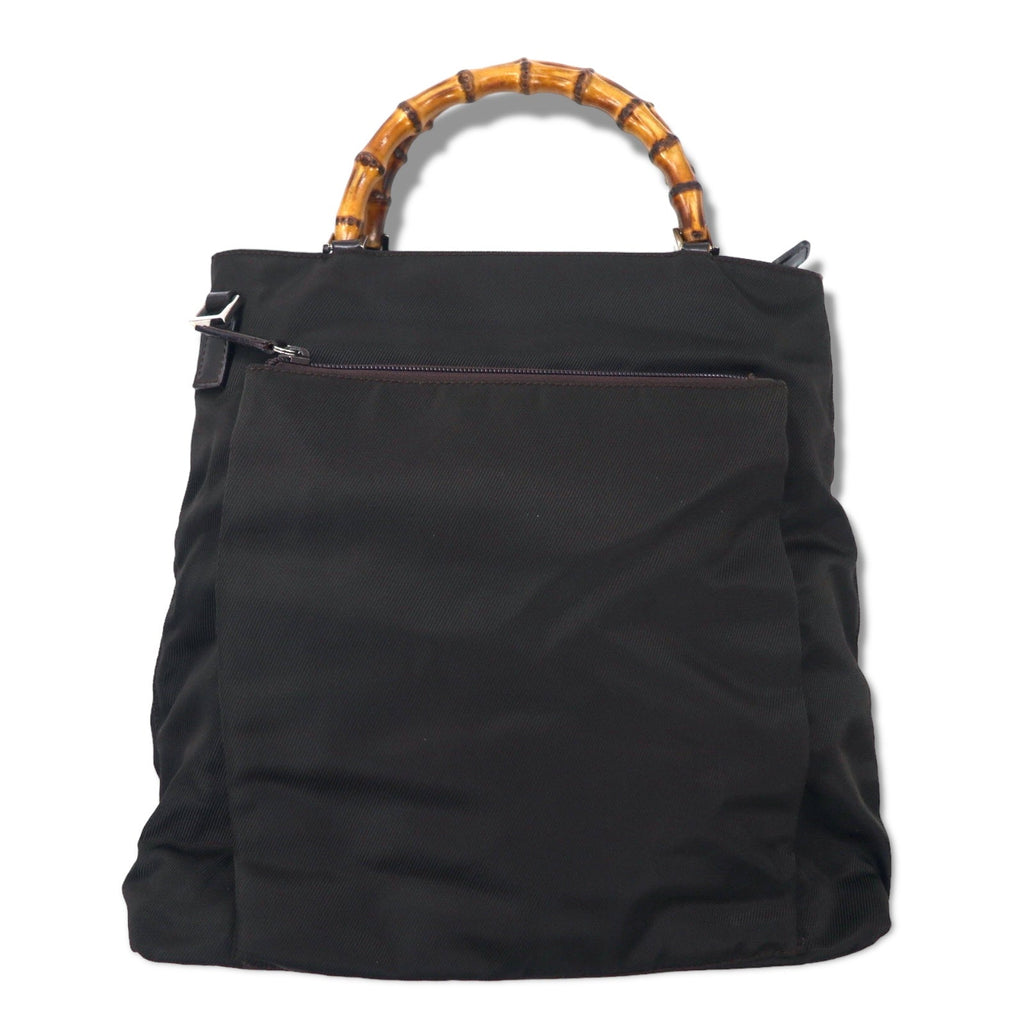 GUCCI Borsa a mano Bamboo Borsa a tracolla Marrone Nylon 000 2122 0506 Made in Italy