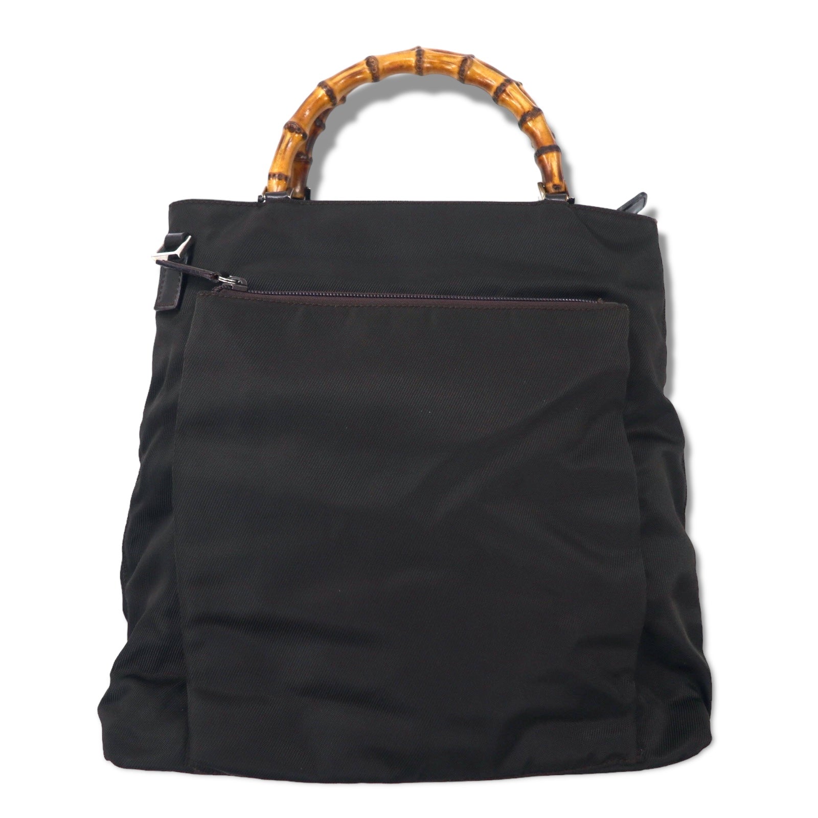 GUCCI Borsa a mano Bamboo Borsa a tracolla Marrone Nylon 000 2122 0506 Made in Italy