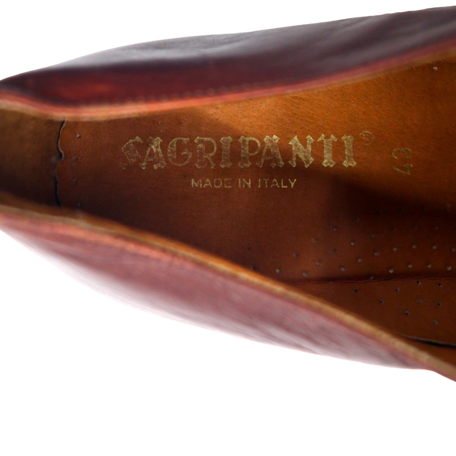 SAGRIPANTI Scarpe Monk Strap Straight Tip da Uomo, 27 cm, Marroni, in Pelle, Made in Italy