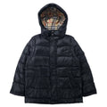 BURBERRY piumino 2 vie smanicato S nero nylon cappuccio staccabile maniche staccabili logo ricamato fodera Nova Check