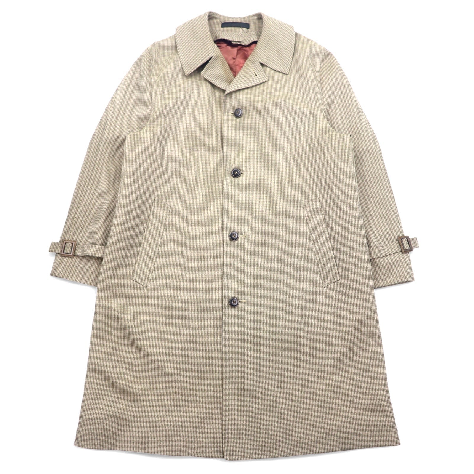 Anni '80 Neiman-Marcus Trench coat Pied de Poule 40 Grigio Beige RASCHEL WARP KNIT