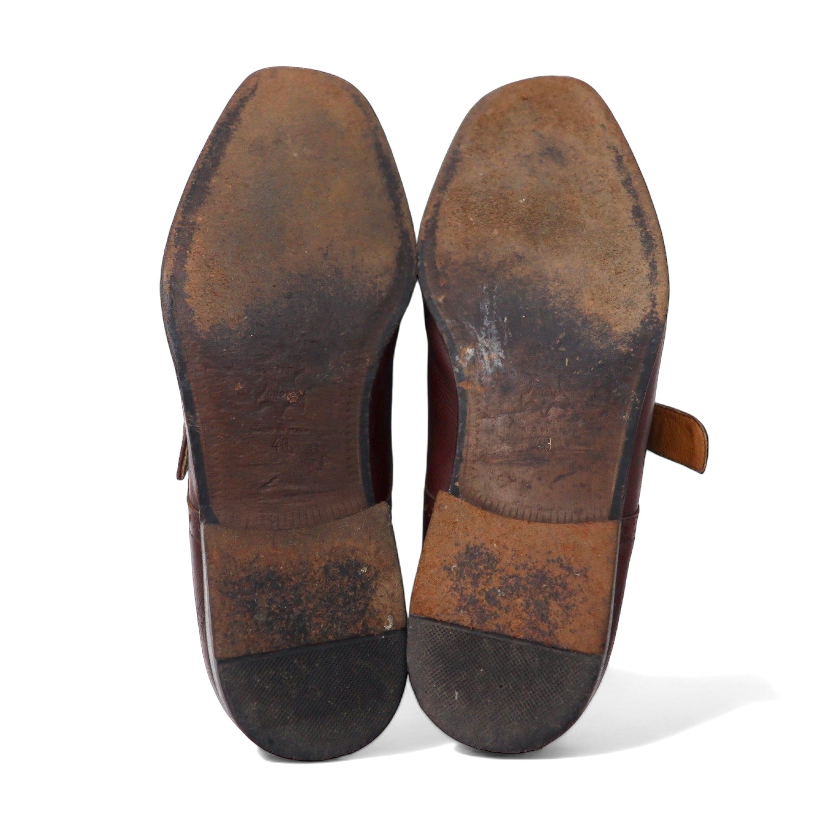 SAGRIPANTI Scarpe Monk Strap Straight Tip da Uomo, 27 cm, Marroni, in Pelle, Made in Italy