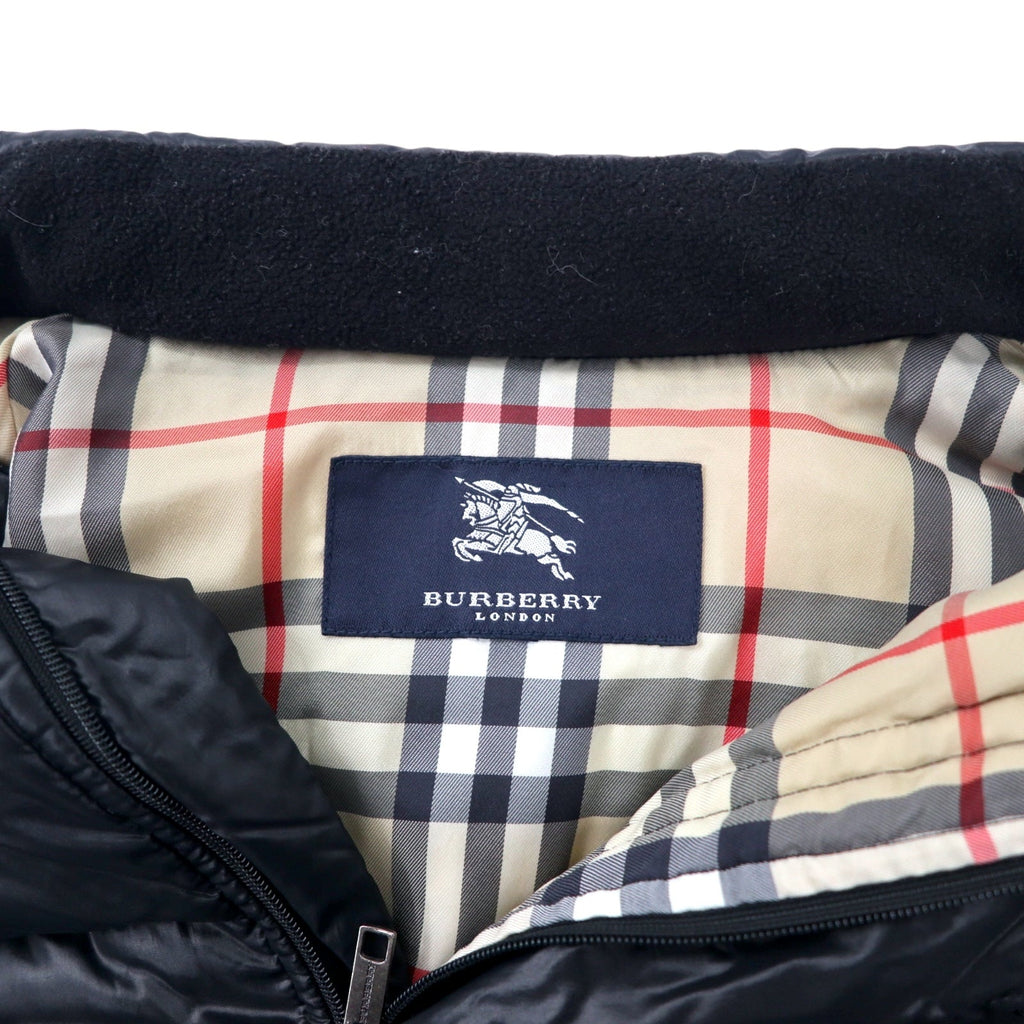 BURBERRY piumino 2 vie smanicato S nero nylon cappuccio staccabile maniche staccabili logo ricamato fodera Nova Check