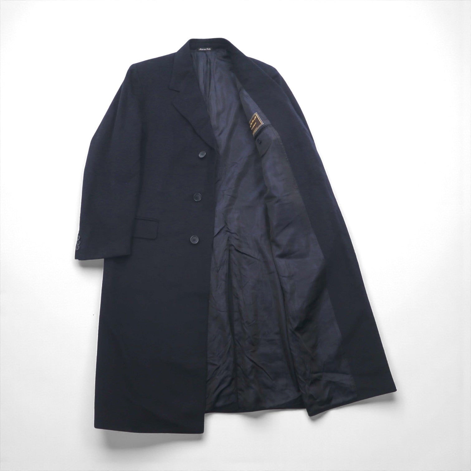 Loro Piana カシミア 100% ロングコート チェスターコート L ネイビー PAL ZIERI イタリア製