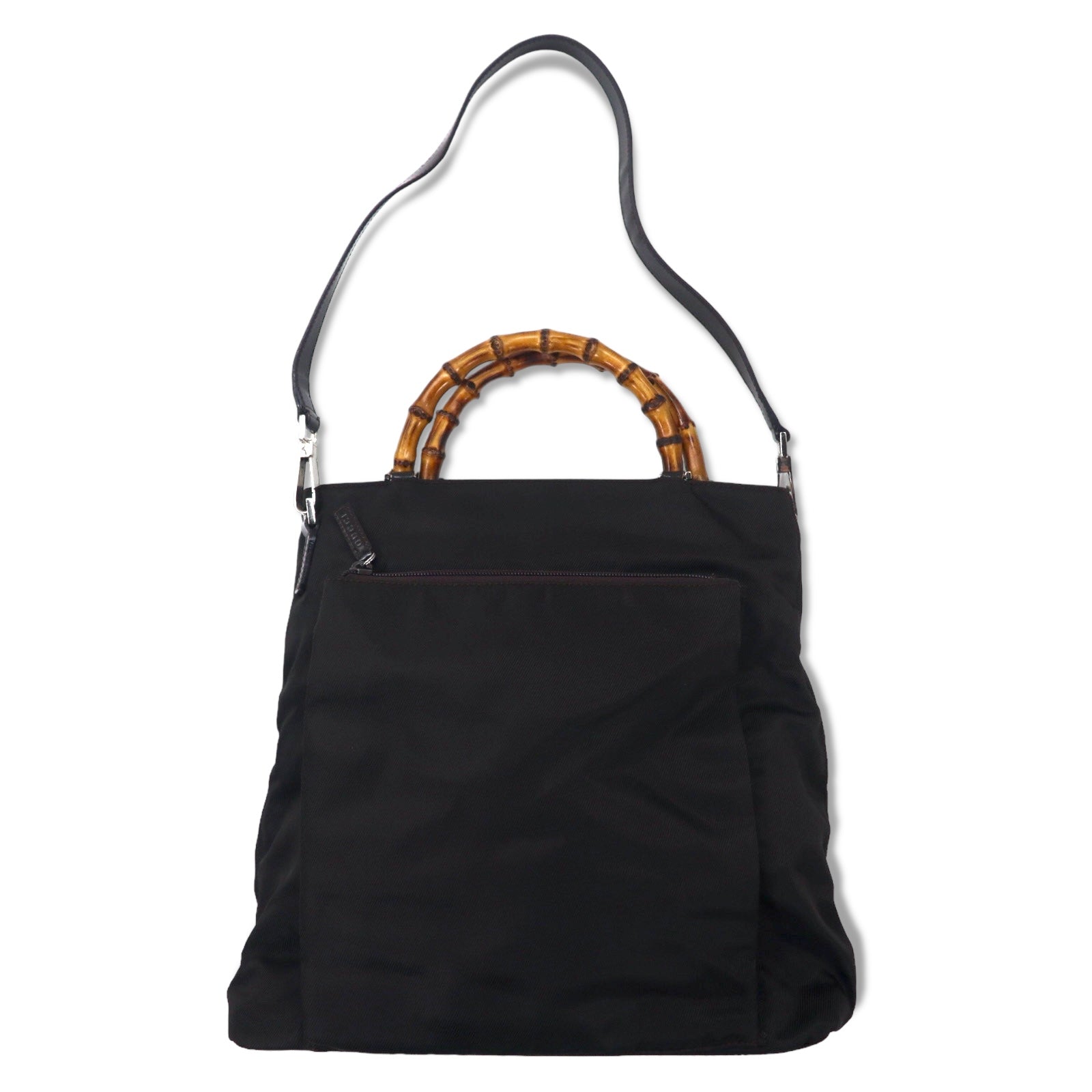 GUCCI Borsa a mano Bamboo Borsa a tracolla Marrone Nylon 000 2122 0506 Made in Italy