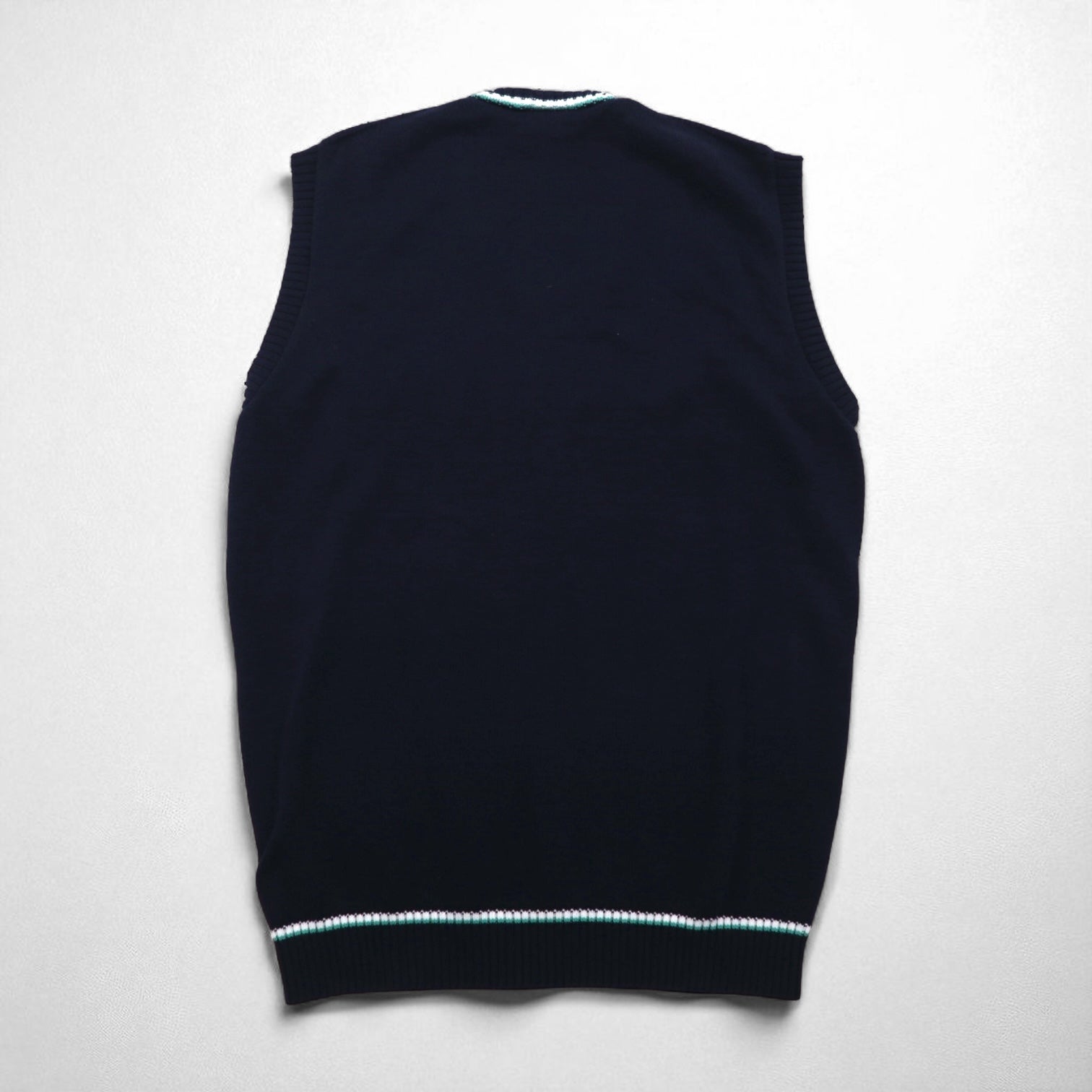 LACOSTE フランス製 チルデンニット Vネック ベスト L ネイビー ケーブル編み アイビー