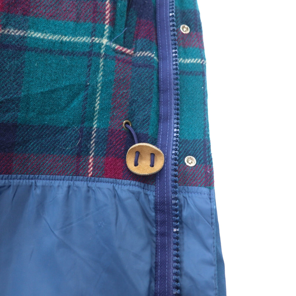 Woolrich giacca isolante anni '80 Made in USA taglia L nylon blu doppia zip fodera a quadri imbottitura coulisse