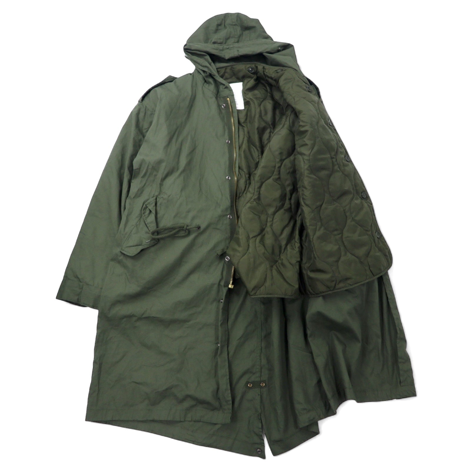 US ARMY Militare americano M-51 Parka Mod Fishtail XL Kaki Cotone Fodera trapuntata rimovibile Coulisse Militare ROTHCO 17011-MC-36933 PARKA EXTREME COLD WEATHER