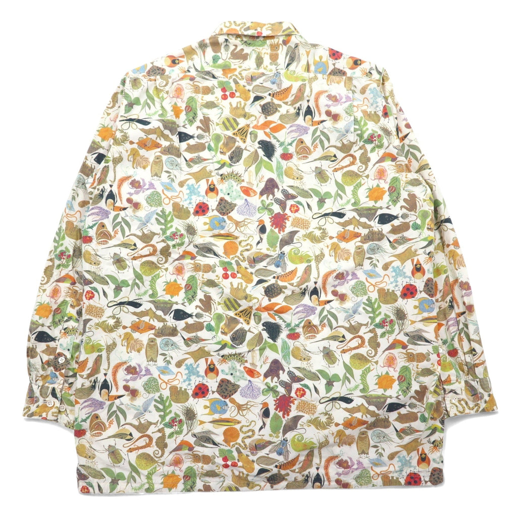 BRU NA BOINNE Biology Shirt Jacket M Bianco Cotone Fantasia Generale 4202 Prodotto in Giappone