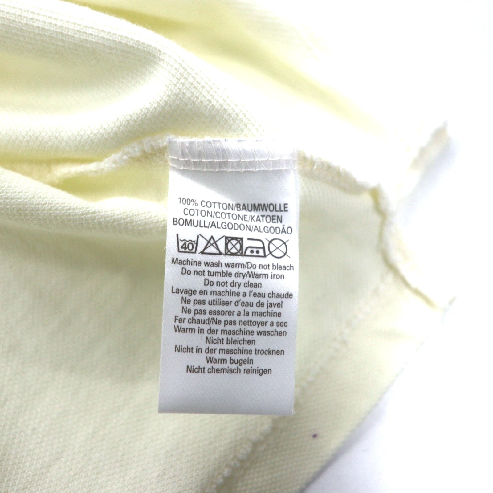 Polo Burberrys, made in England, con inserti Nova Check, taglia L, colore crema, in cotone