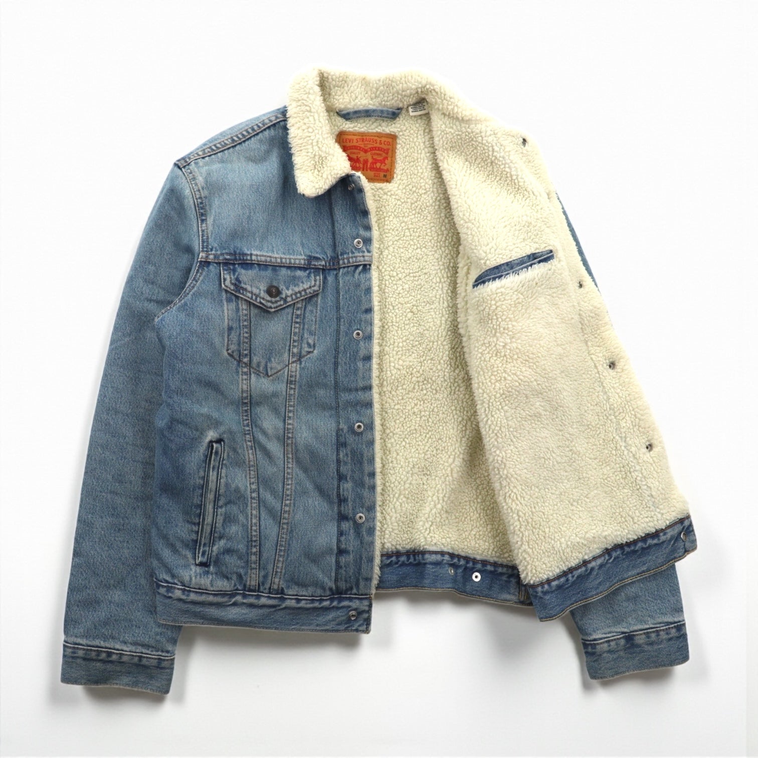 Levi's シェルパ トラッカージャケット 裏ボア デニムジャケット Gジャン M インディゴ TYPE 3 SHERPA TRUCKER SPLITSVILLE 163650110