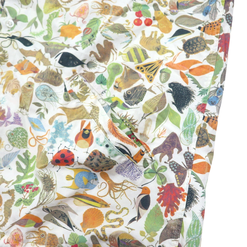 BRU NA BOINNE Biology Shirt Jacket M Bianco Cotone Fantasia Generale 4202 Prodotto in Giappone