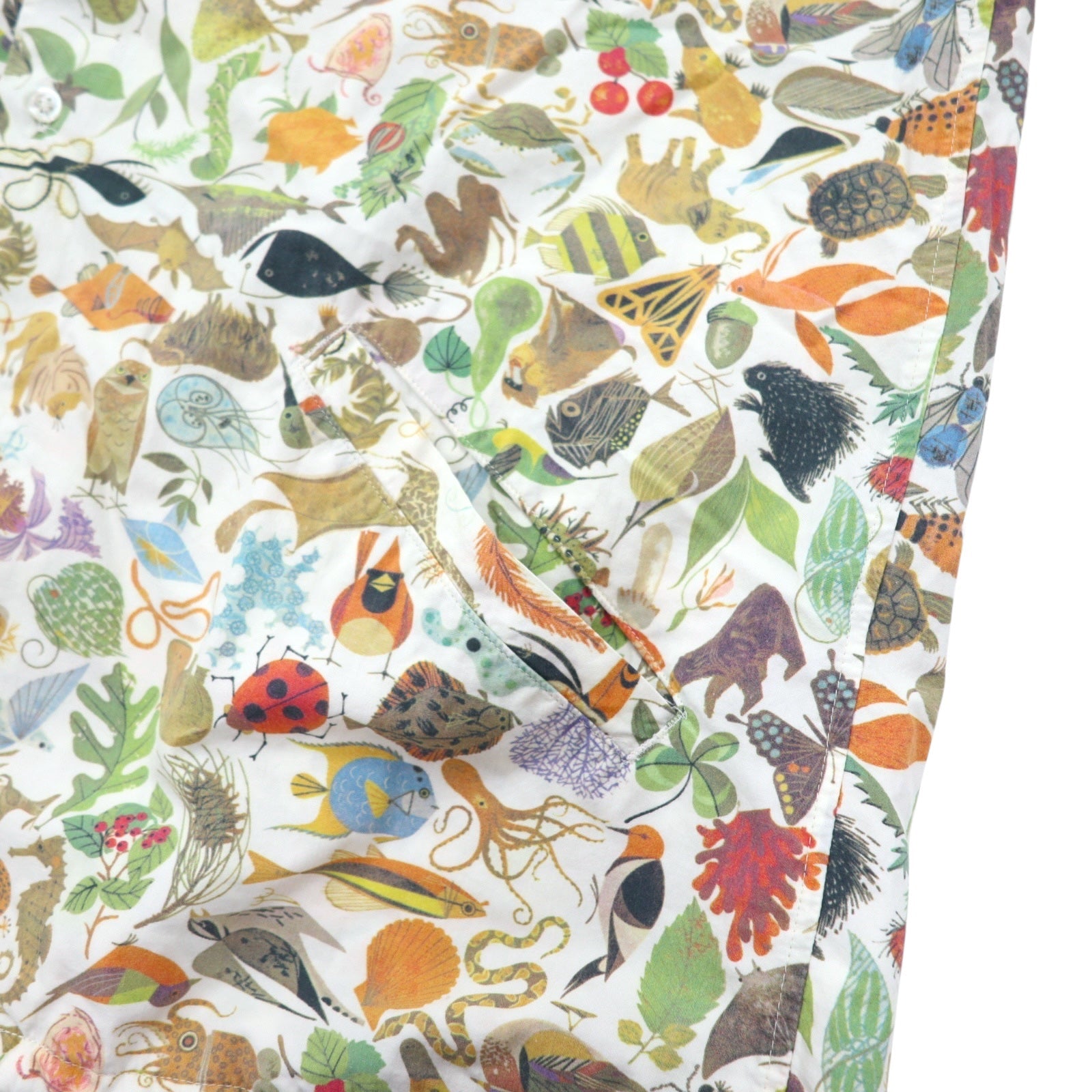 BRU NA BOINNE Biology Shirt Jacket M Bianco Cotone Fantasia Generale 4202 Prodotto in Giappone