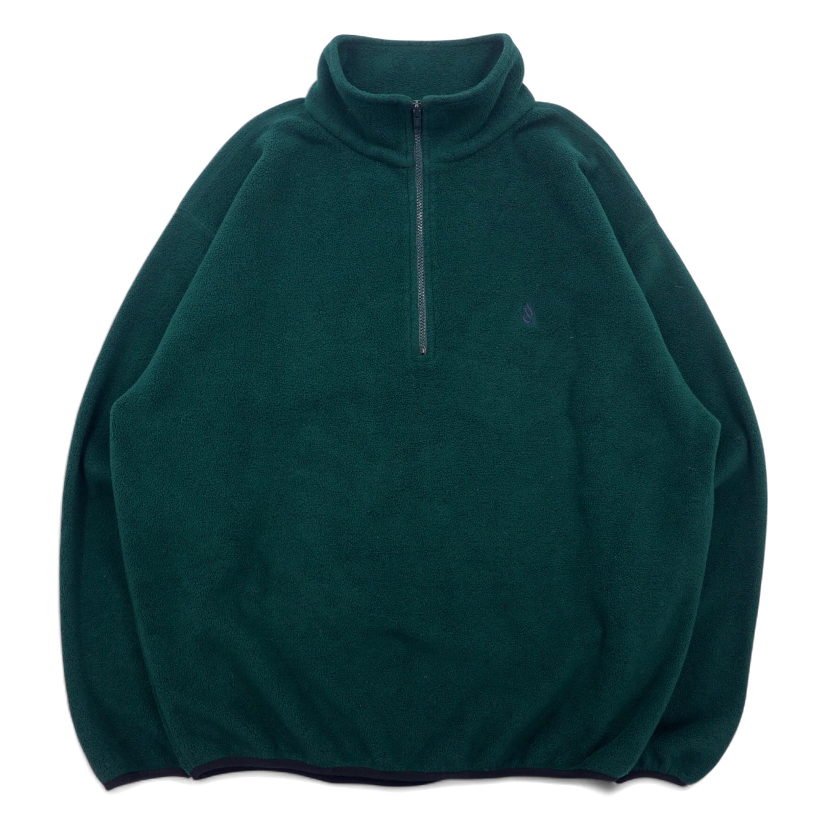 Giacca in pile Nautica anni '90, made in USA, mezza zip, taglia L, colore verde, con logo ricamato "nautech fleece"