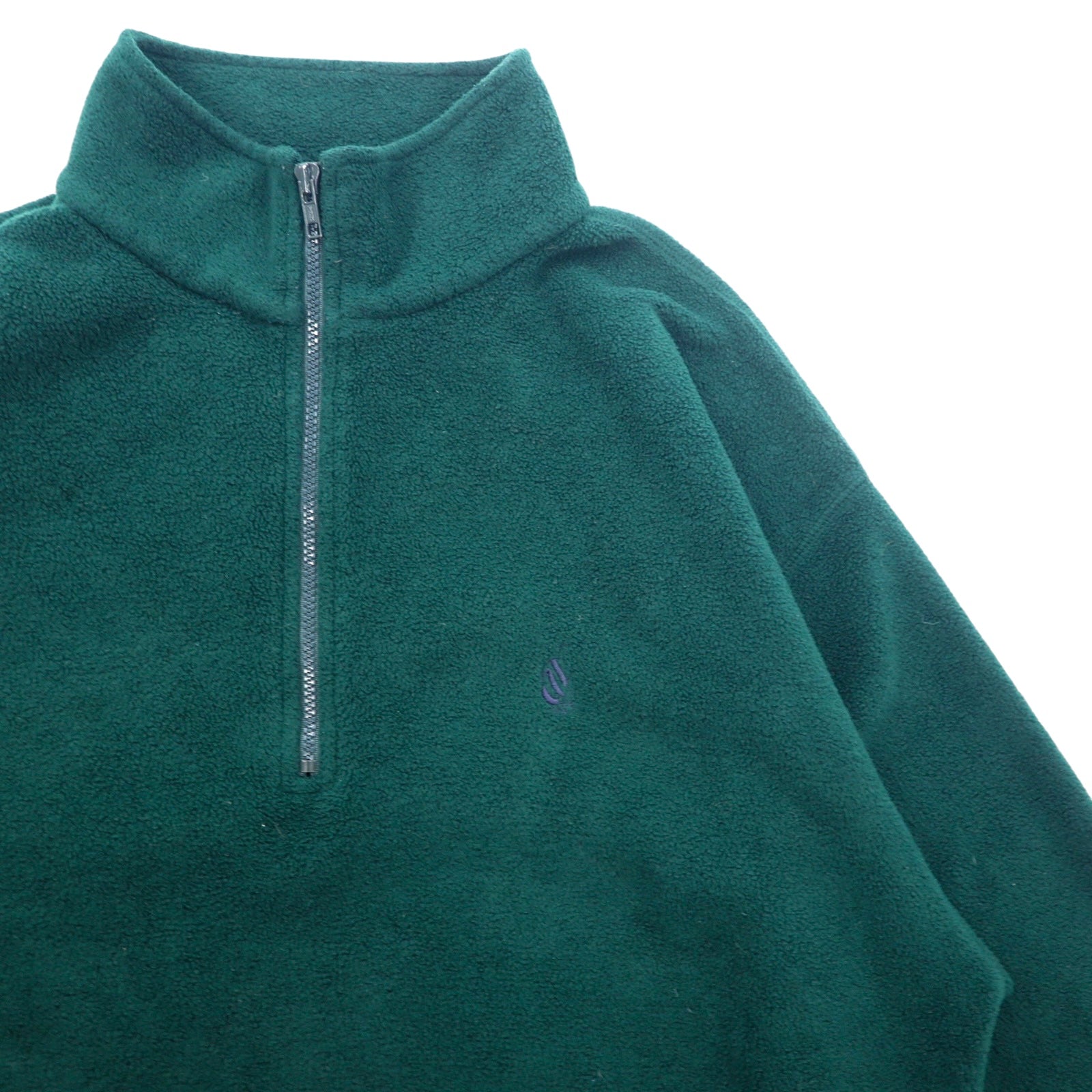 Giacca in pile Nautica anni '90, made in USA, mezza zip, taglia L, colore verde, con logo ricamato "nautech fleece"