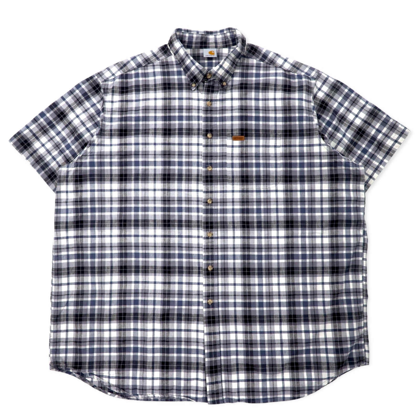 Camicia abbottonata a maniche corte Carhartt, XXL, grigio scozzese, cotone, taglia grande