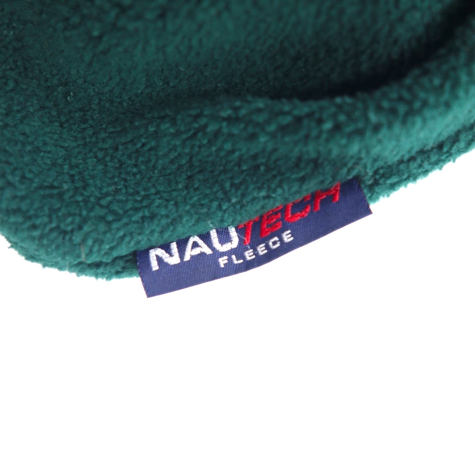 Giacca in pile Nautica anni '90, made in USA, mezza zip, taglia L, colore verde, con logo ricamato "nautech fleece"