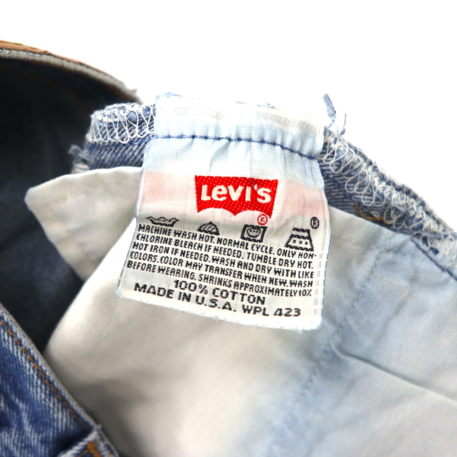 Levi's anni '90, Made in USA, 501XX, shorts in denim cut-off, taglia M, indaco blu, bottone 553, 501-0000