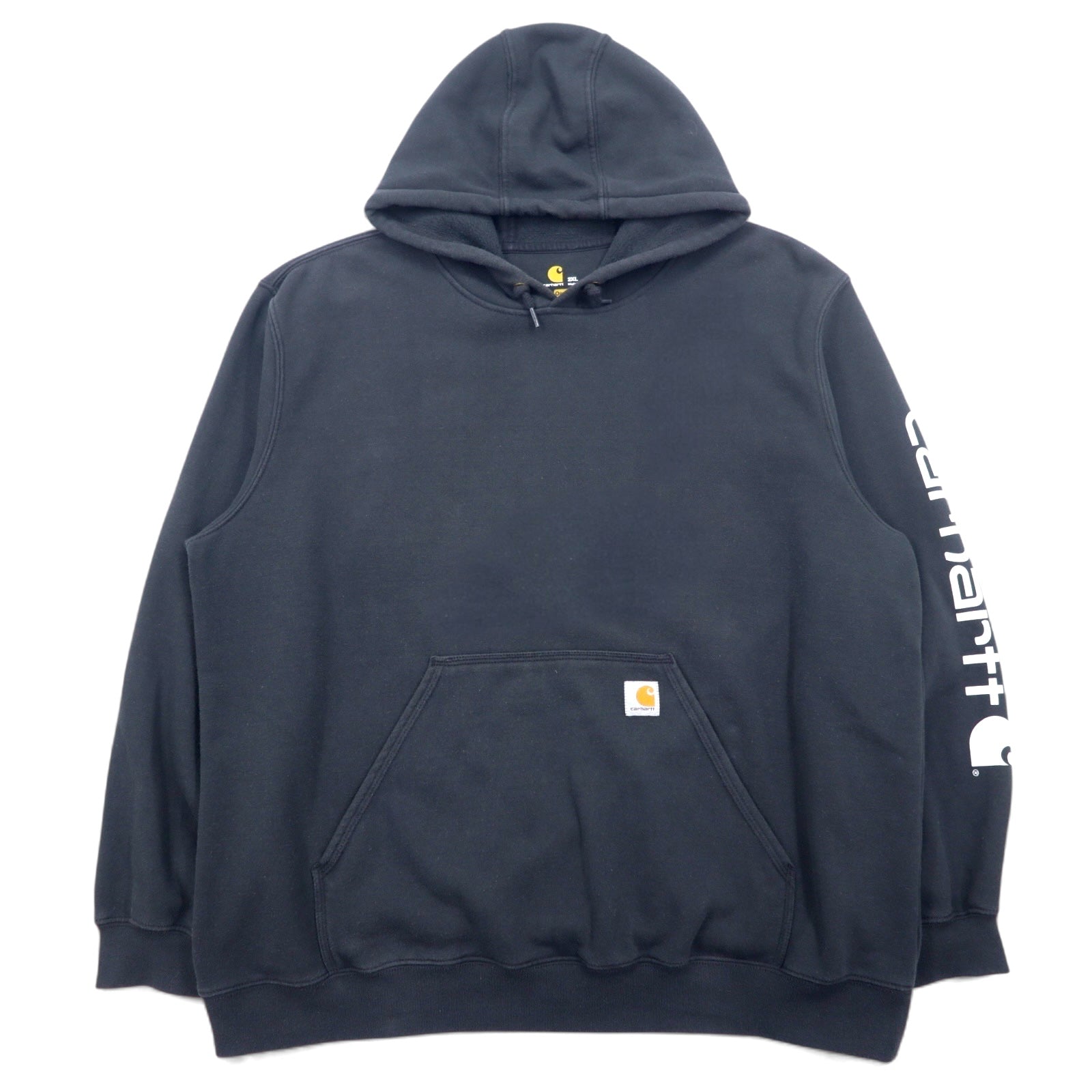 Carhartt ORIGINAL FIT Felpa con cappuccio pullover 2XL Nera Cotone Interno felpato Logo sulla manica MIDWEIGHT HOODED LOGO SWEATSHIRT K288 Prodotto in Messico