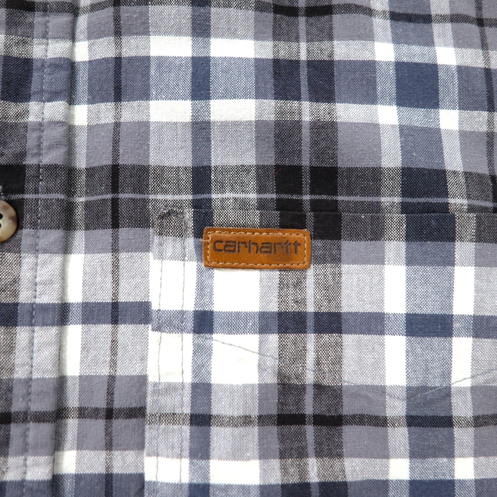 Camicia abbottonata a maniche corte Carhartt, XXL, grigio scozzese, cotone, taglia grande
