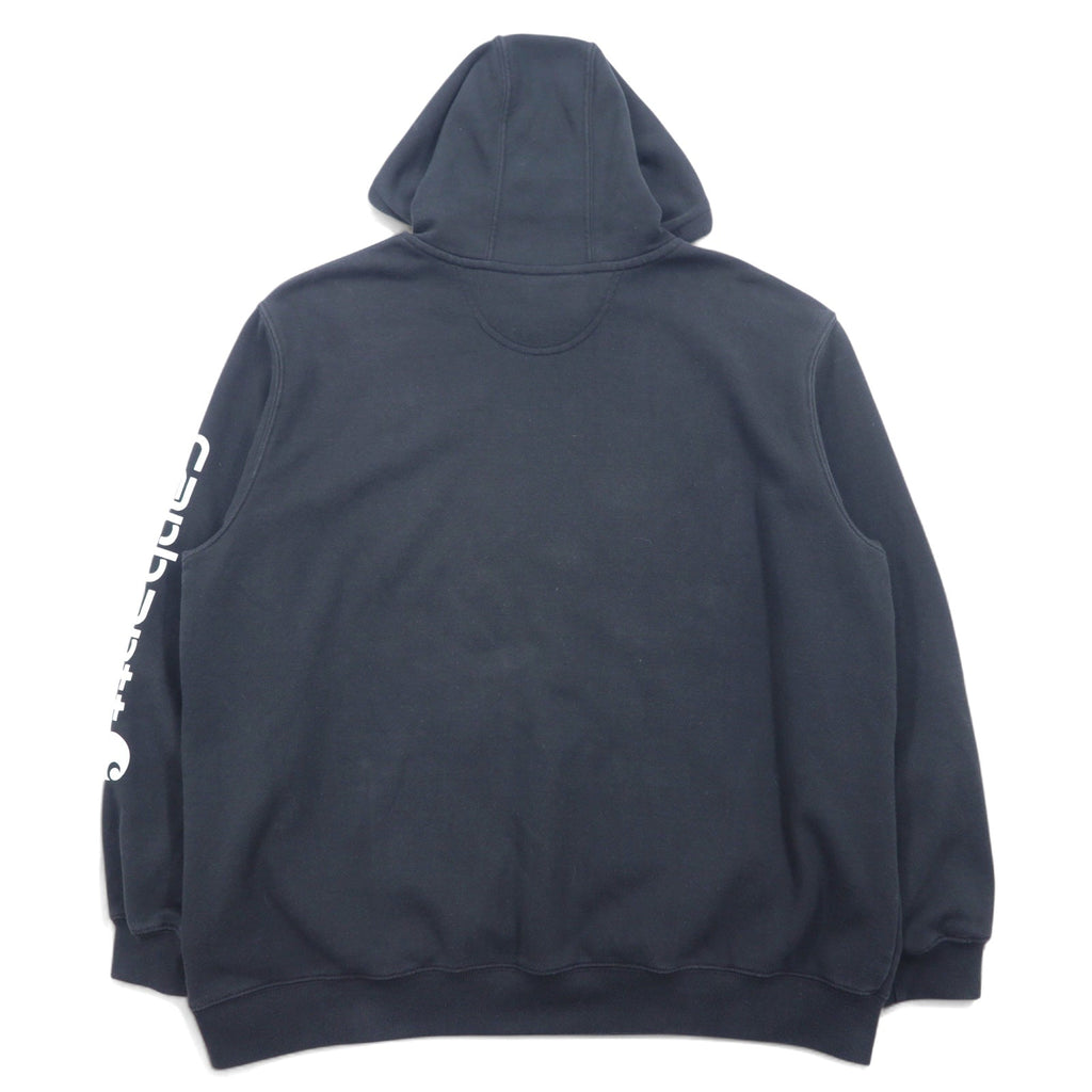 Carhartt ORIGINAL FIT Felpa con cappuccio pullover 2XL Nera Cotone Interno felpato Logo sulla manica MIDWEIGHT HOODED LOGO SWEATSHIRT K288 Prodotto in Messico