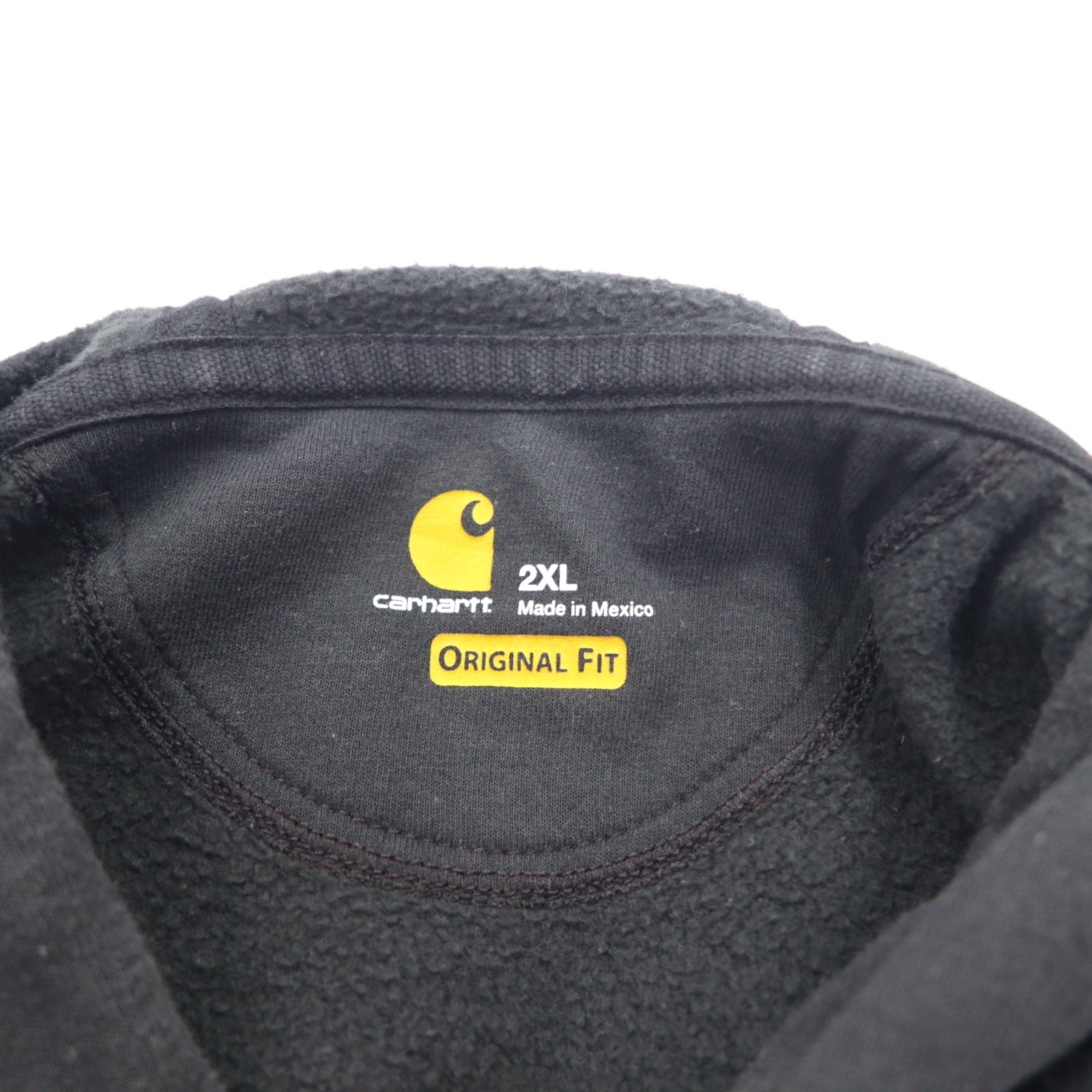 Carhartt ORIGINAL FIT Felpa con cappuccio pullover 2XL Nera Cotone Interno felpato Logo sulla manica MIDWEIGHT HOODED LOGO SWEATSHIRT K288 Prodotto in Messico