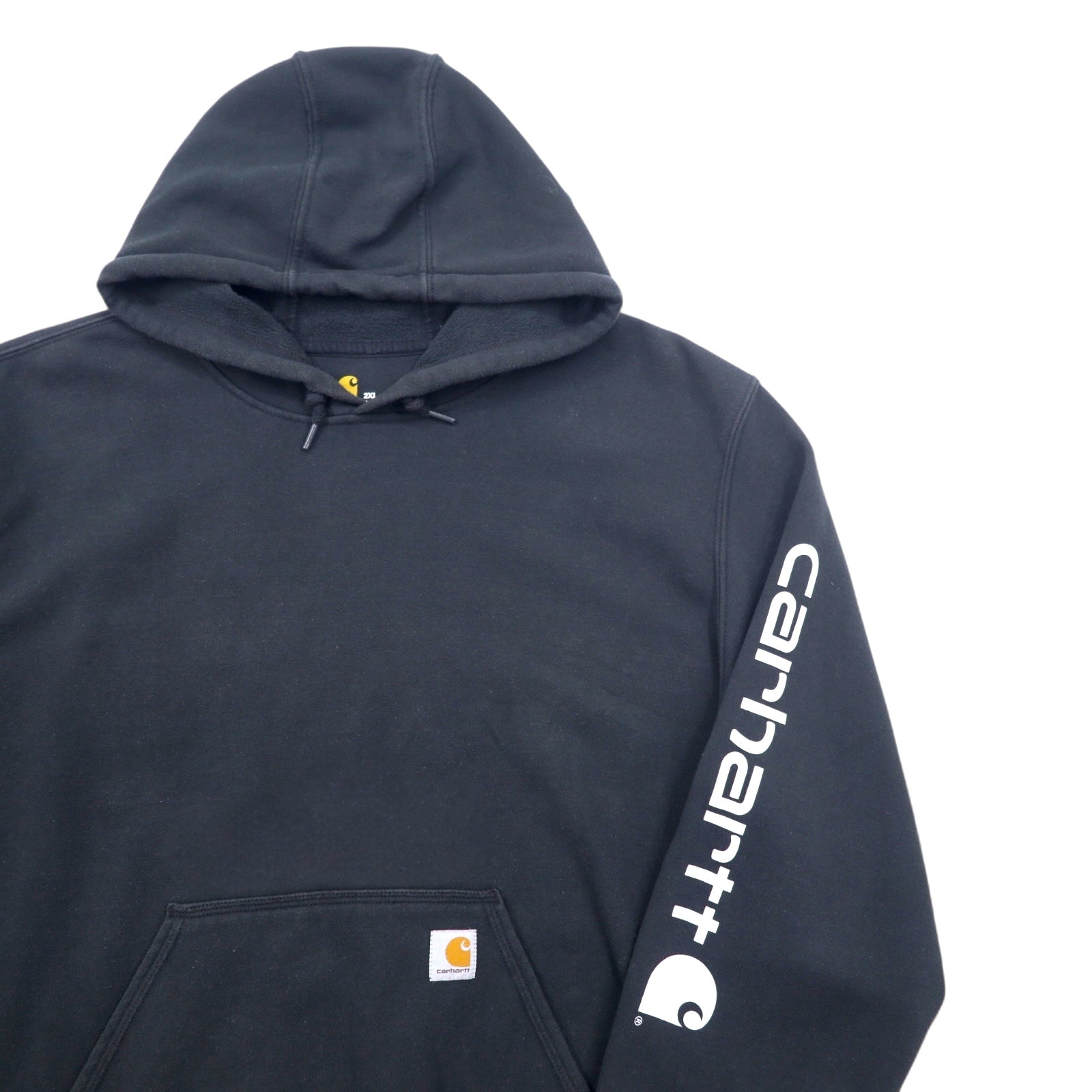 Carhartt ORIGINAL FIT Felpa con cappuccio pullover 2XL Nera Cotone Interno felpato Logo sulla manica MIDWEIGHT HOODED LOGO SWEATSHIRT K288 Prodotto in Messico