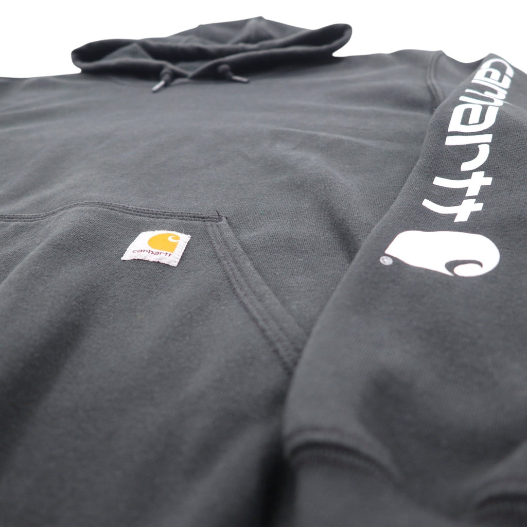 Carhartt ORIGINAL FIT Felpa con cappuccio pullover 2XL Nera Cotone Interno felpato Logo sulla manica MIDWEIGHT HOODED LOGO SWEATSHIRT K288 Prodotto in Messico