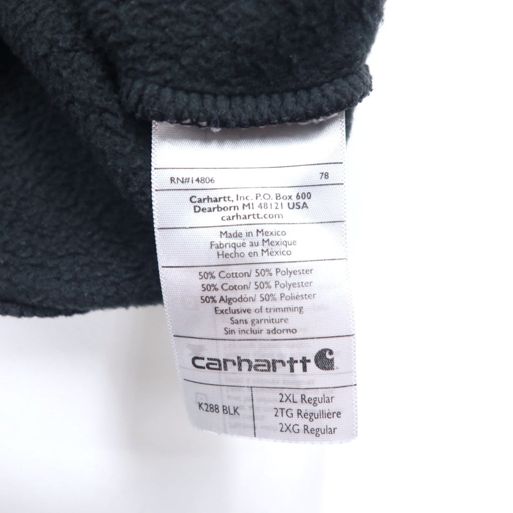 Carhartt ORIGINAL FIT Felpa con cappuccio pullover 2XL Nera Cotone Interno felpato Logo sulla manica MIDWEIGHT HOODED LOGO SWEATSHIRT K288 Prodotto in Messico