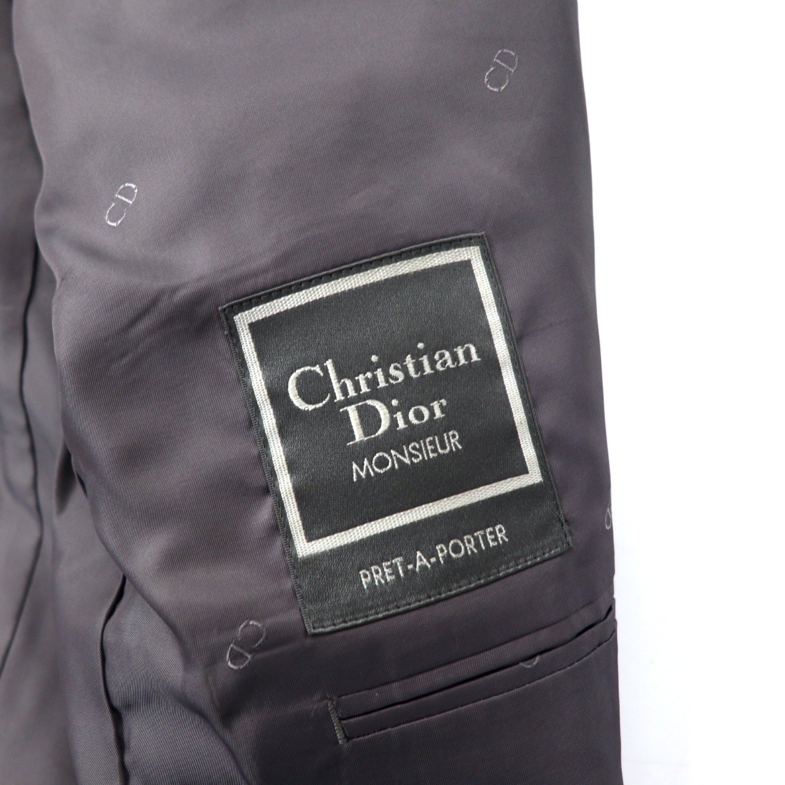 Christian Dior MONSIEUR Old Blazer 2 Bottoni AB-6 175 Grigio Quadri Scozzesi in Lana Fabbricato in Giappone