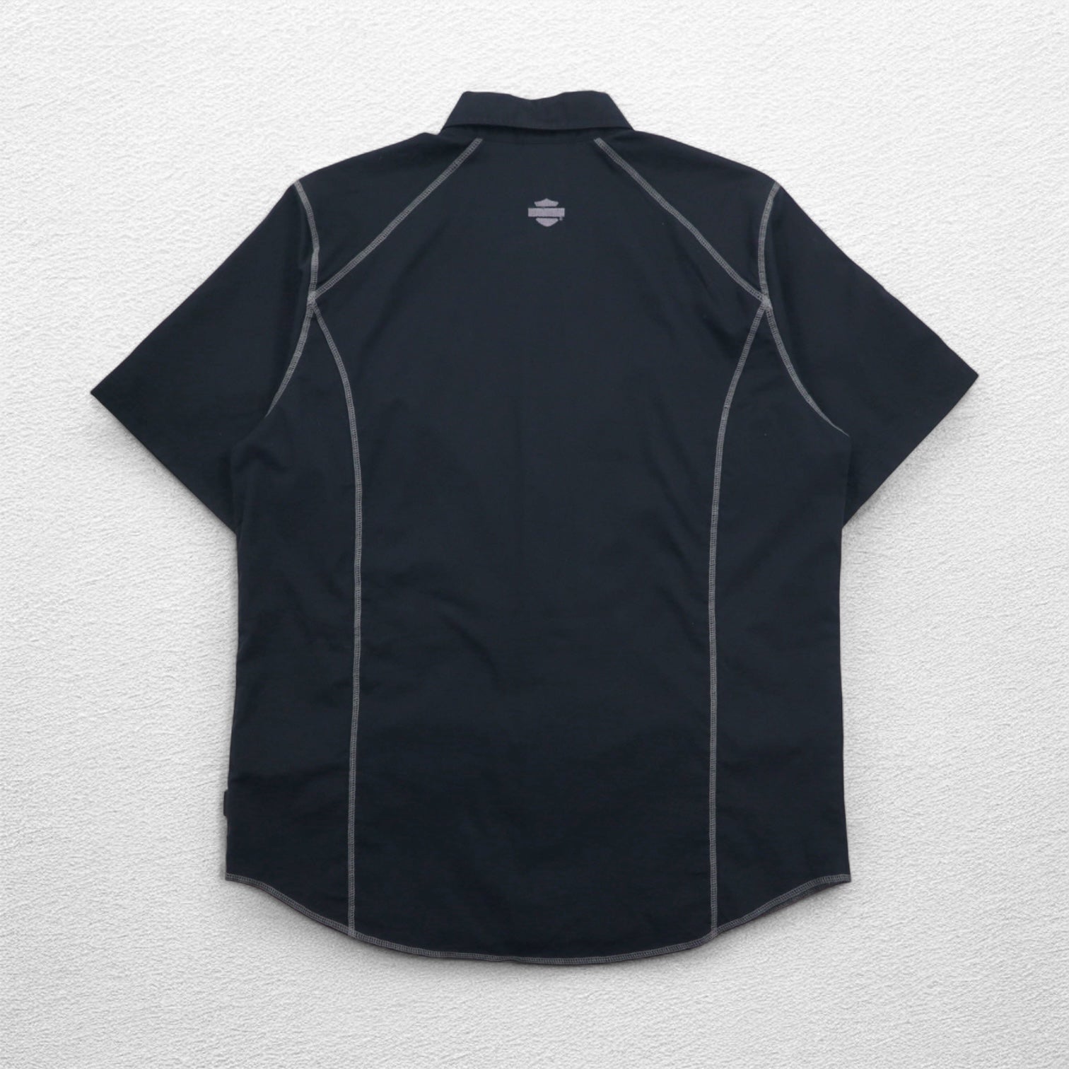 HARLEY DAVIDSON Camicia da Lavoro a Maniche Corte L Nera Doppia Tasca Ricamo Logo