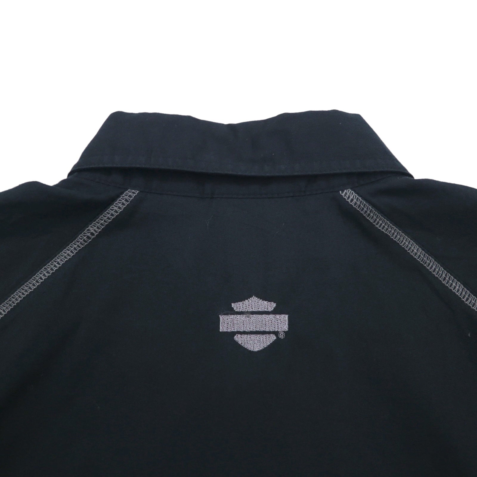 HARLEY DAVIDSON Camicia da Lavoro a Maniche Corte L Nera Doppia Tasca Ricamo Logo