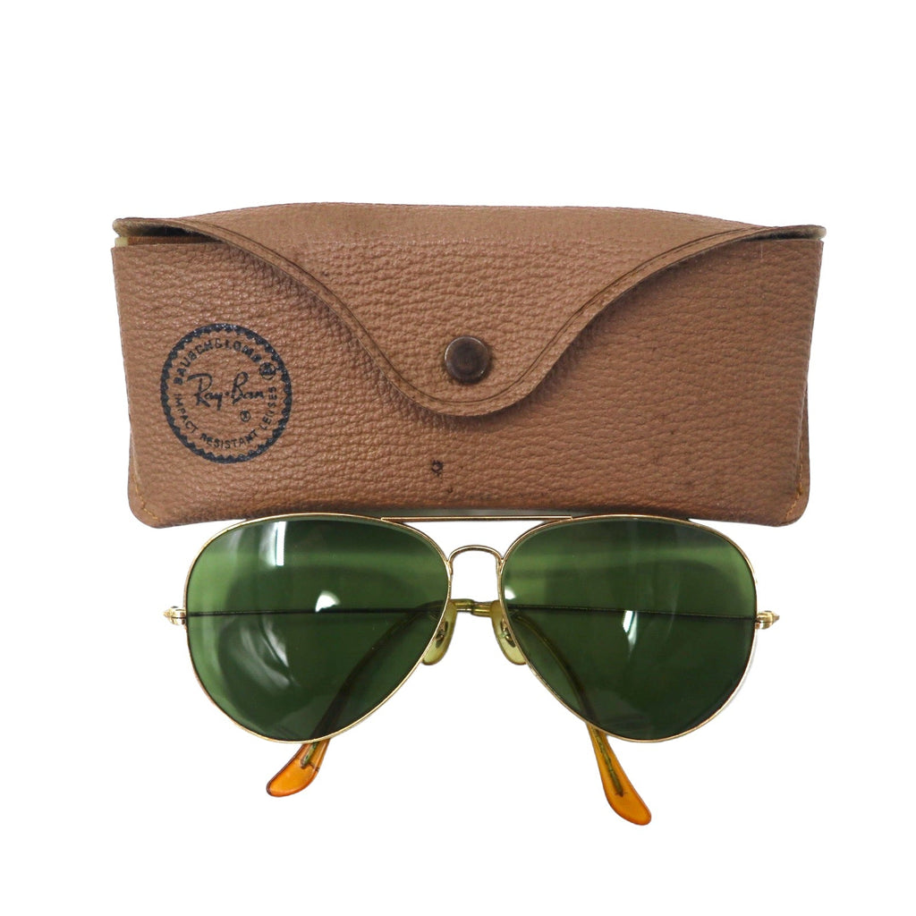 Ray-Ban Bausch & Lomb USA Vintage Occhiali da sole a goccia Dorati Doppio ponte Bausch&Lomb B&L