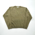 LACOSTE クルーネック セーター ニット L ベージュ ウール ワンポイントロゴ