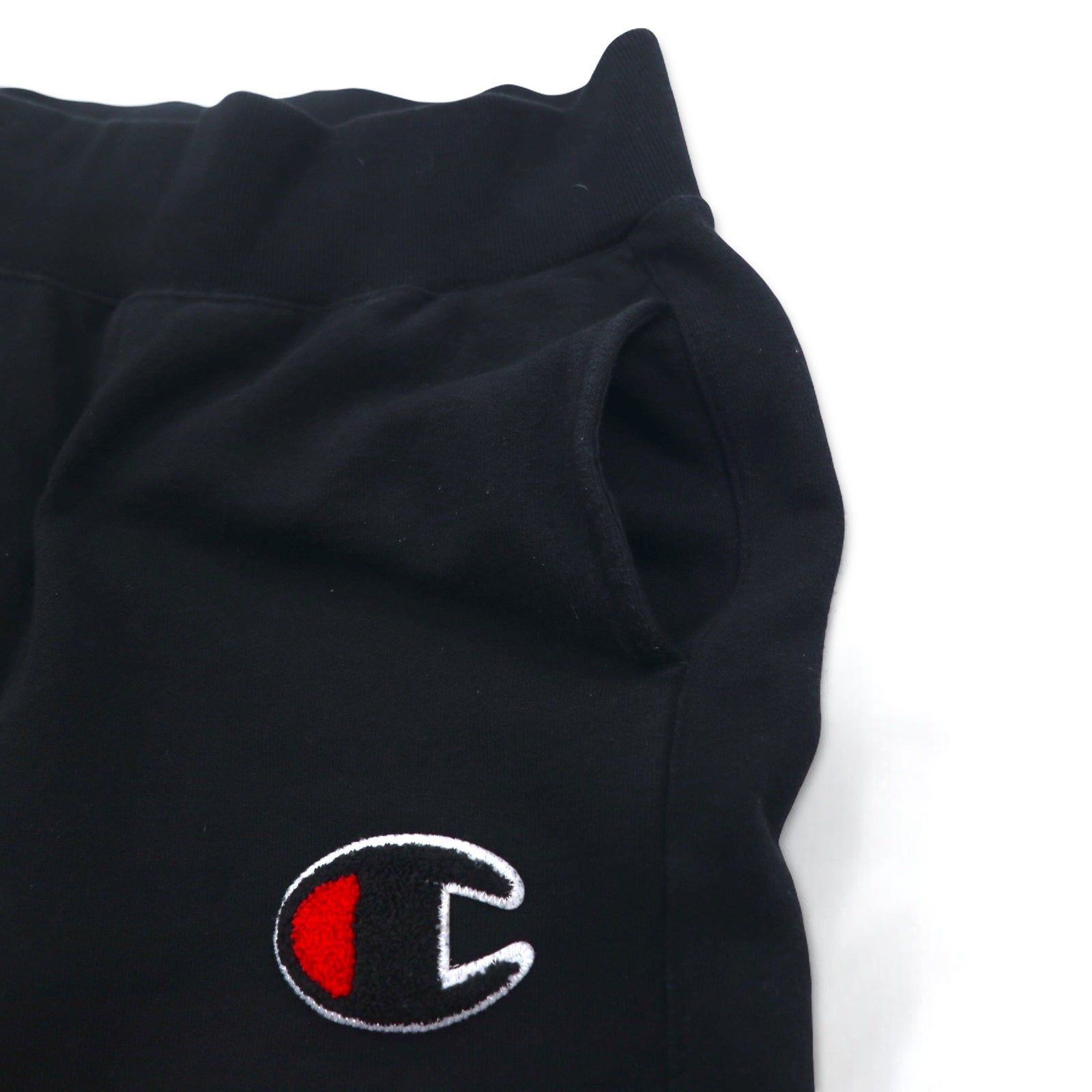Champion Reverse Weave Pantaloni della tuta L Neri Logo Script Etichetta blu singola Replica Fabbricati a El Salvador