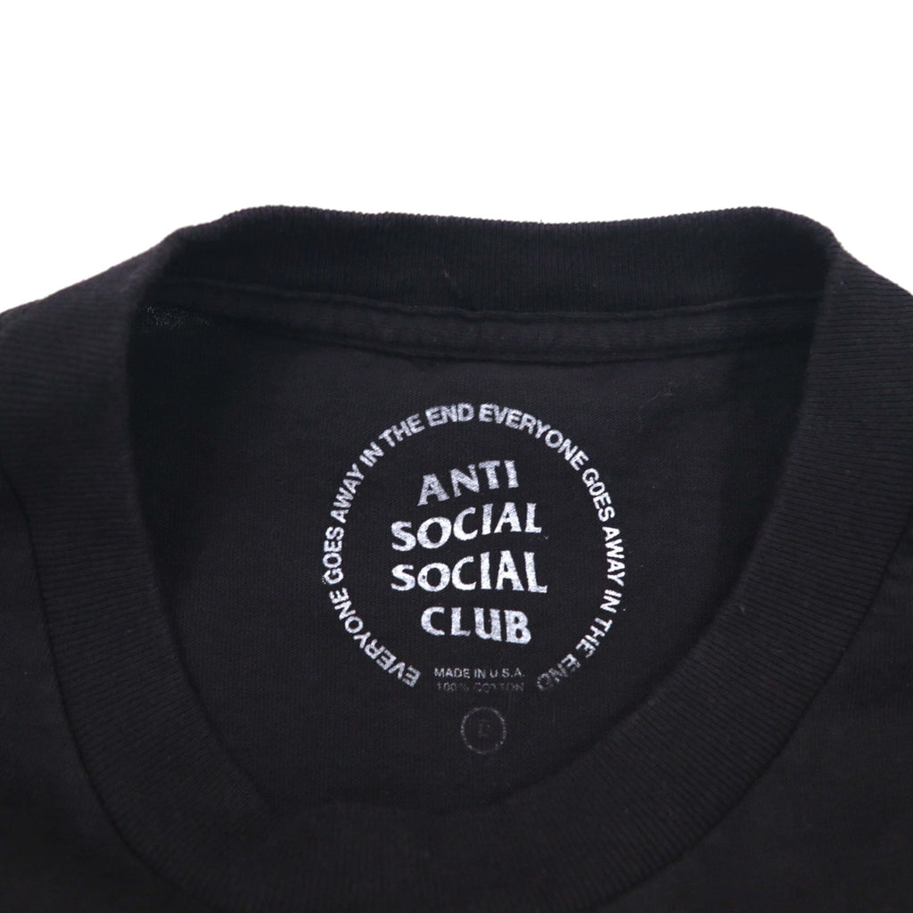 ANTI SOCIAL SOCIAL CLUB T-Shirt Stampa Posteriore Made in USA L Nero Cotone Logo