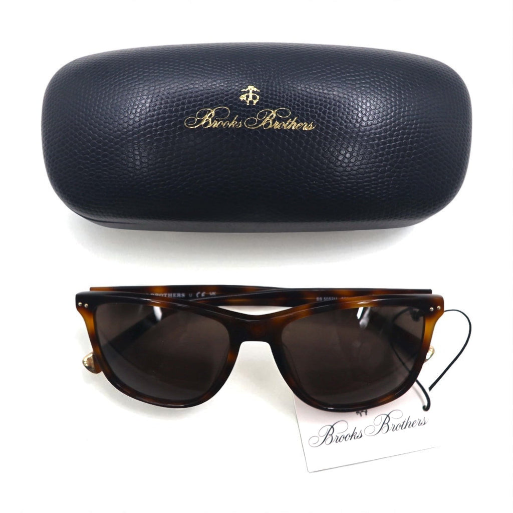 Brooks Brothers ウェリントン サングラス ブラウン ベッコウ スクエア BB5052U 606473 56-18 145 3N 未使用品