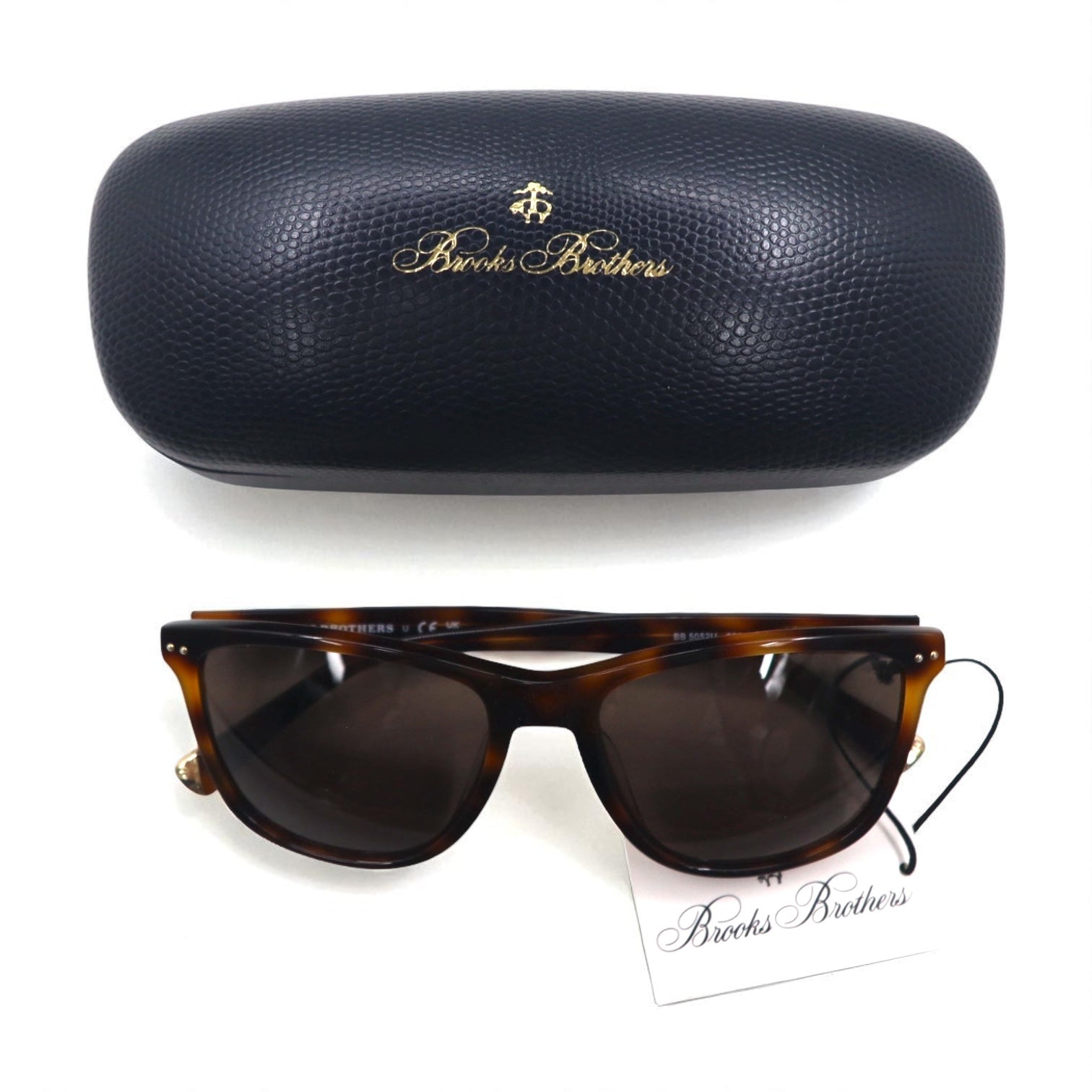 Brooks Brothers ウェリントン サングラス ブラウン ベッコウ スクエア BB5052U 606473 56-18 145 3N 未使用品