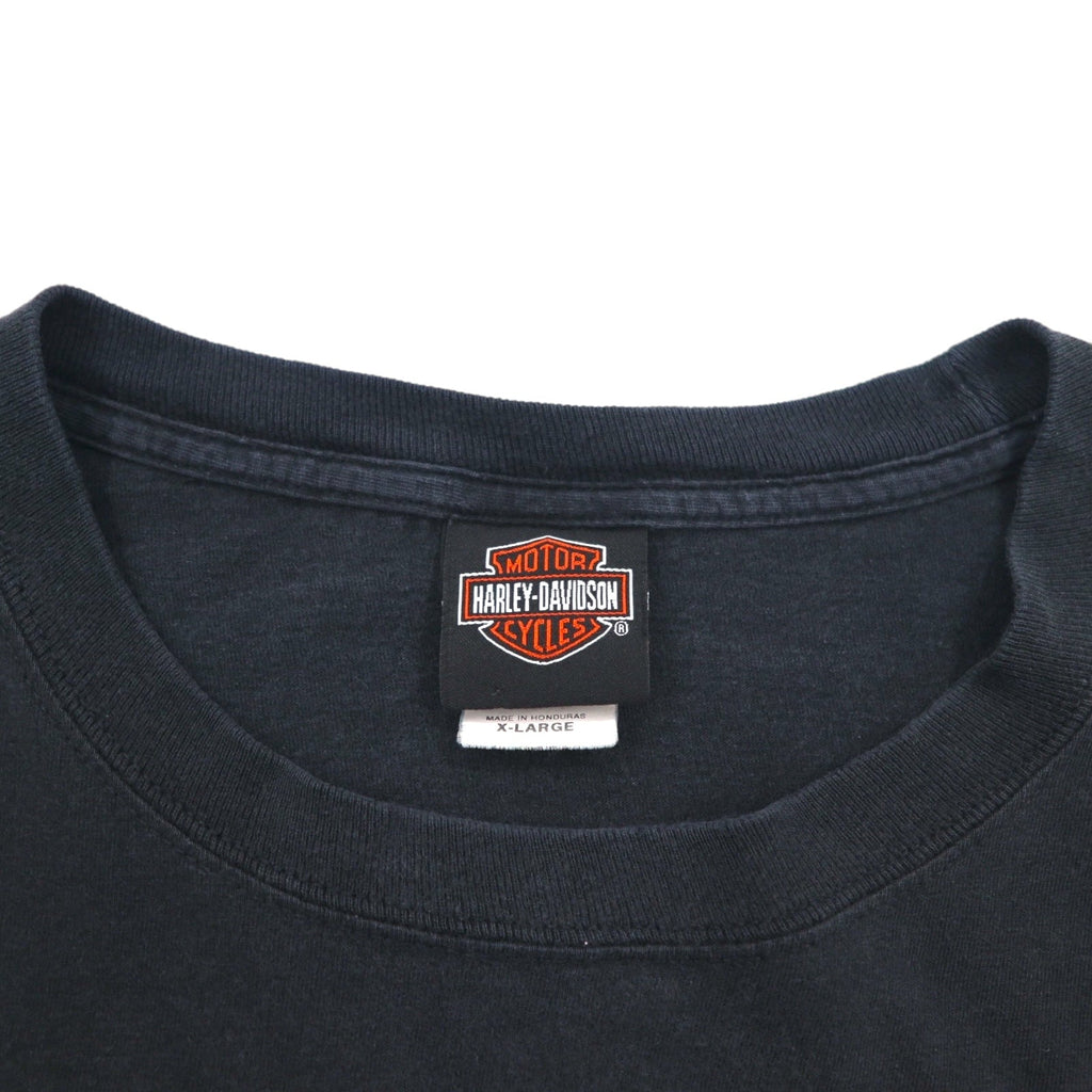 T-Shirt HARLEY DAVIDSON Stampa Fronte-Retro XL Nera Hanes BEEFY-T Fabbricata in Honduras