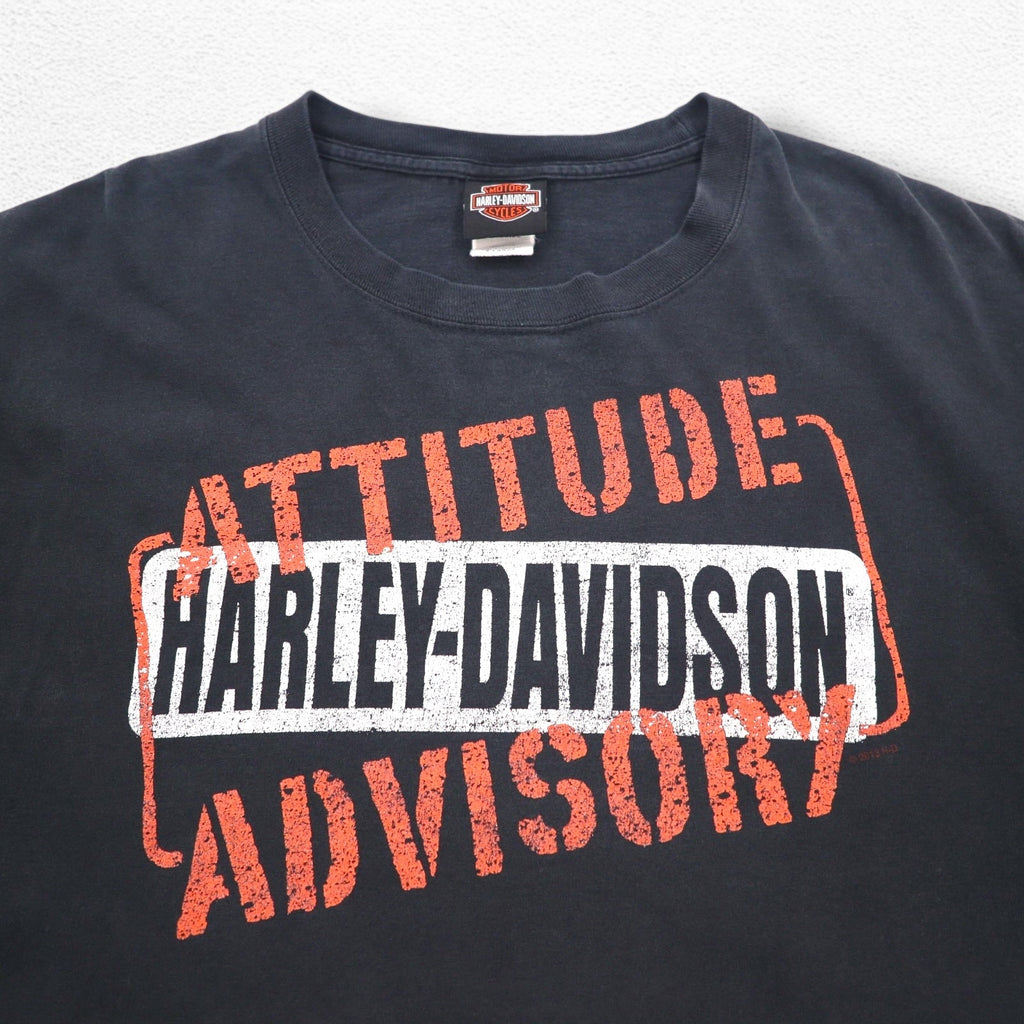 T-Shirt HARLEY DAVIDSON Stampa Fronte-Retro XL Nera Hanes BEEFY-T Fabbricata in Honduras