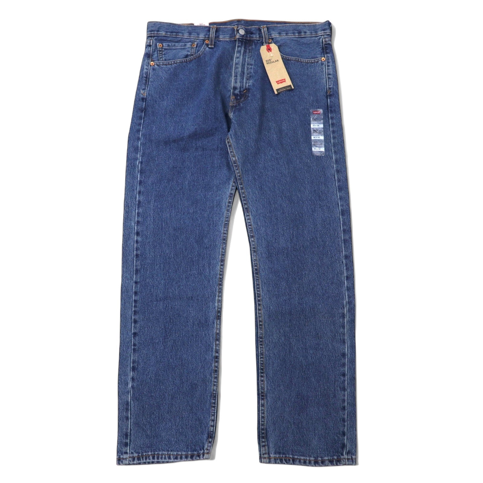 Jeans Levi's 505 regular straight in denim, taglia 36, blu, in cotone, chiusura con cerniera, articolo nuovo con etichette.